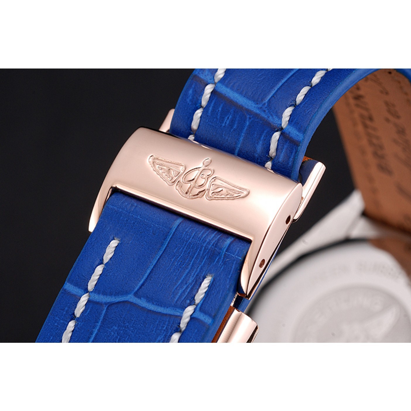 MiroTime Breitling Chronomat Patrouille De France Blue Dial Stainless Steel Case Blue Leather Strap