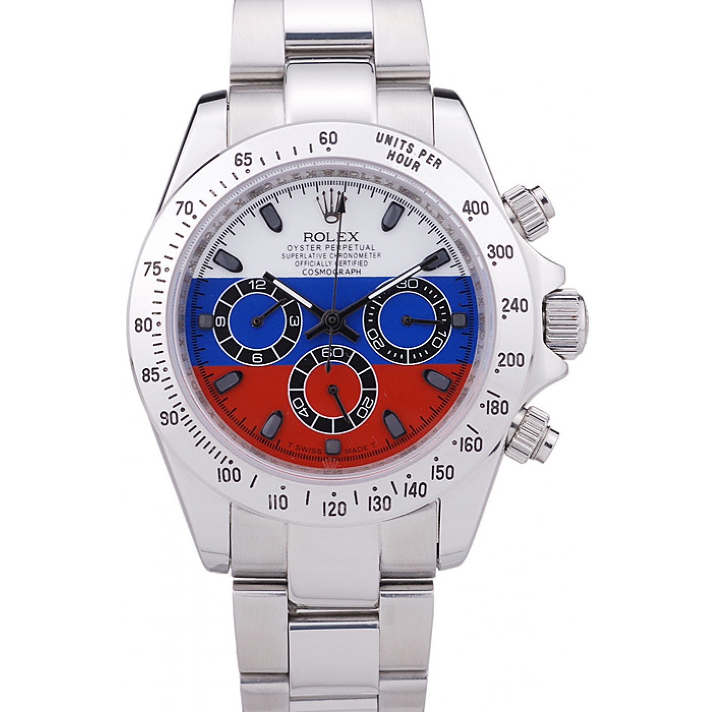 MiroTime Rolex Cosmograph Daytona Silver Bracelet Russian Flag Dial 7473