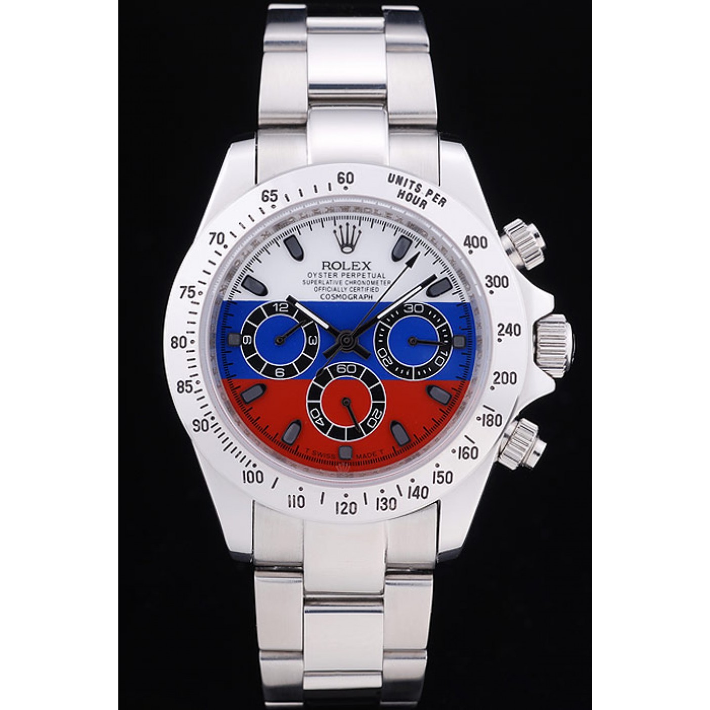 MiroTime Rolex Cosmograph Daytona Silver Bracelet Russian Flag Dial 7473