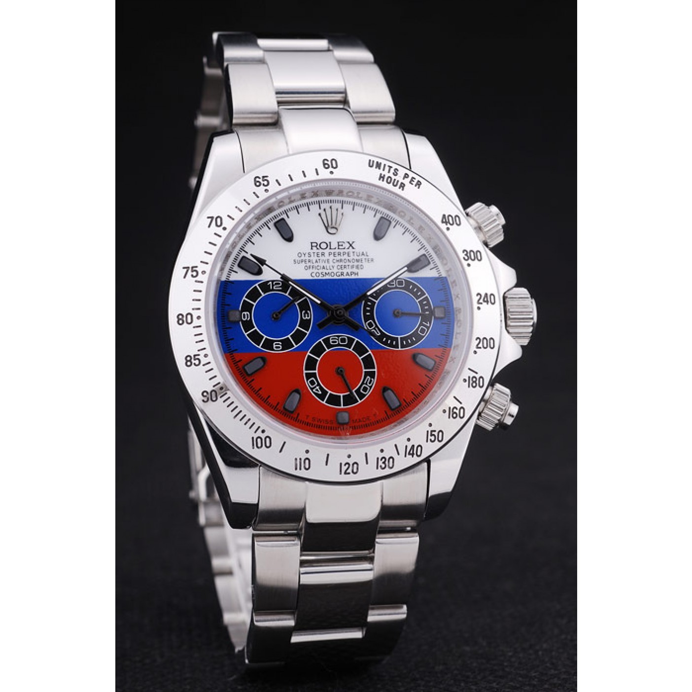 MiroTime Rolex Cosmograph Daytona Silver Bracelet Russian Flag Dial 7473