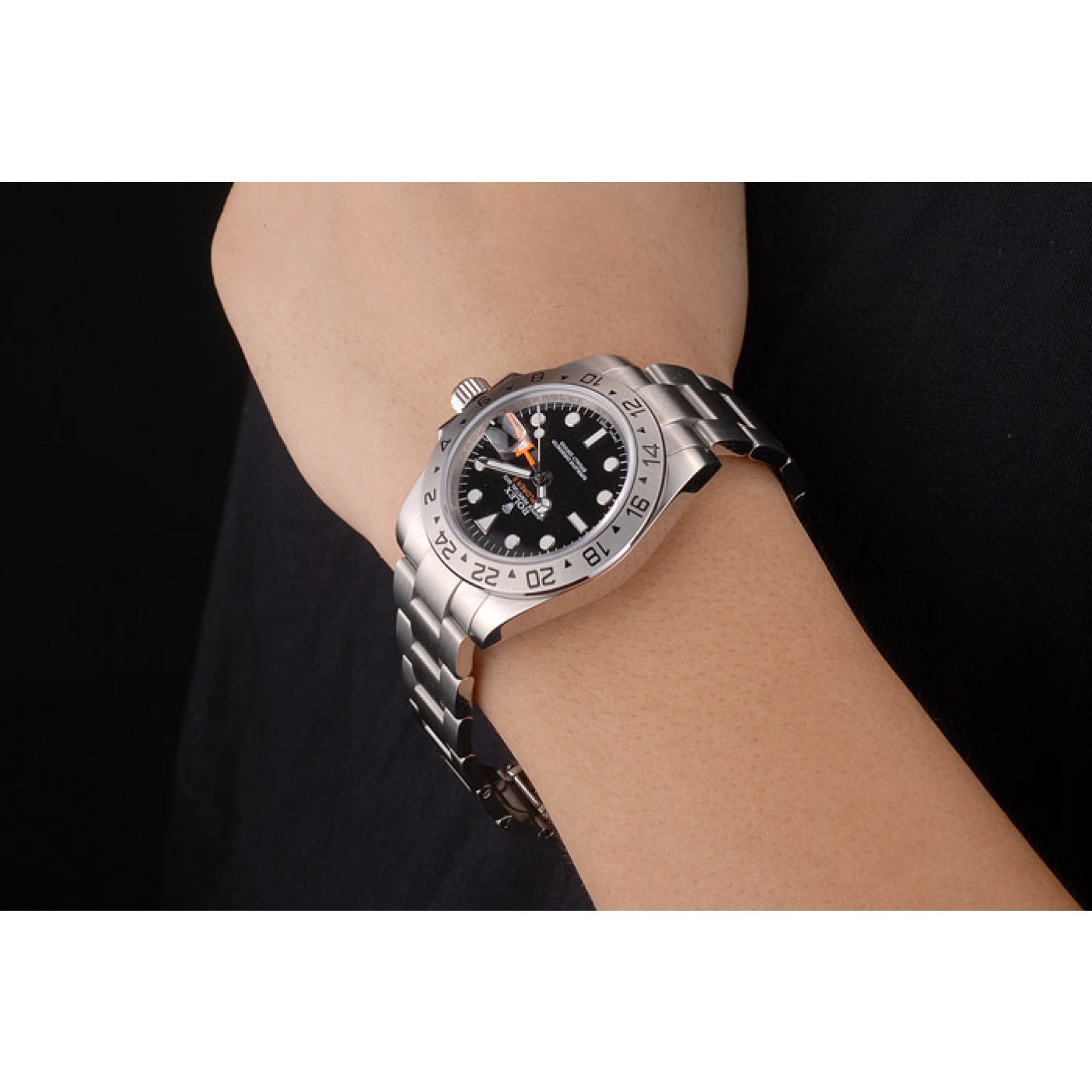MiroTime Rolex Explorer Stainless Steel Bezel Black Dial Watch