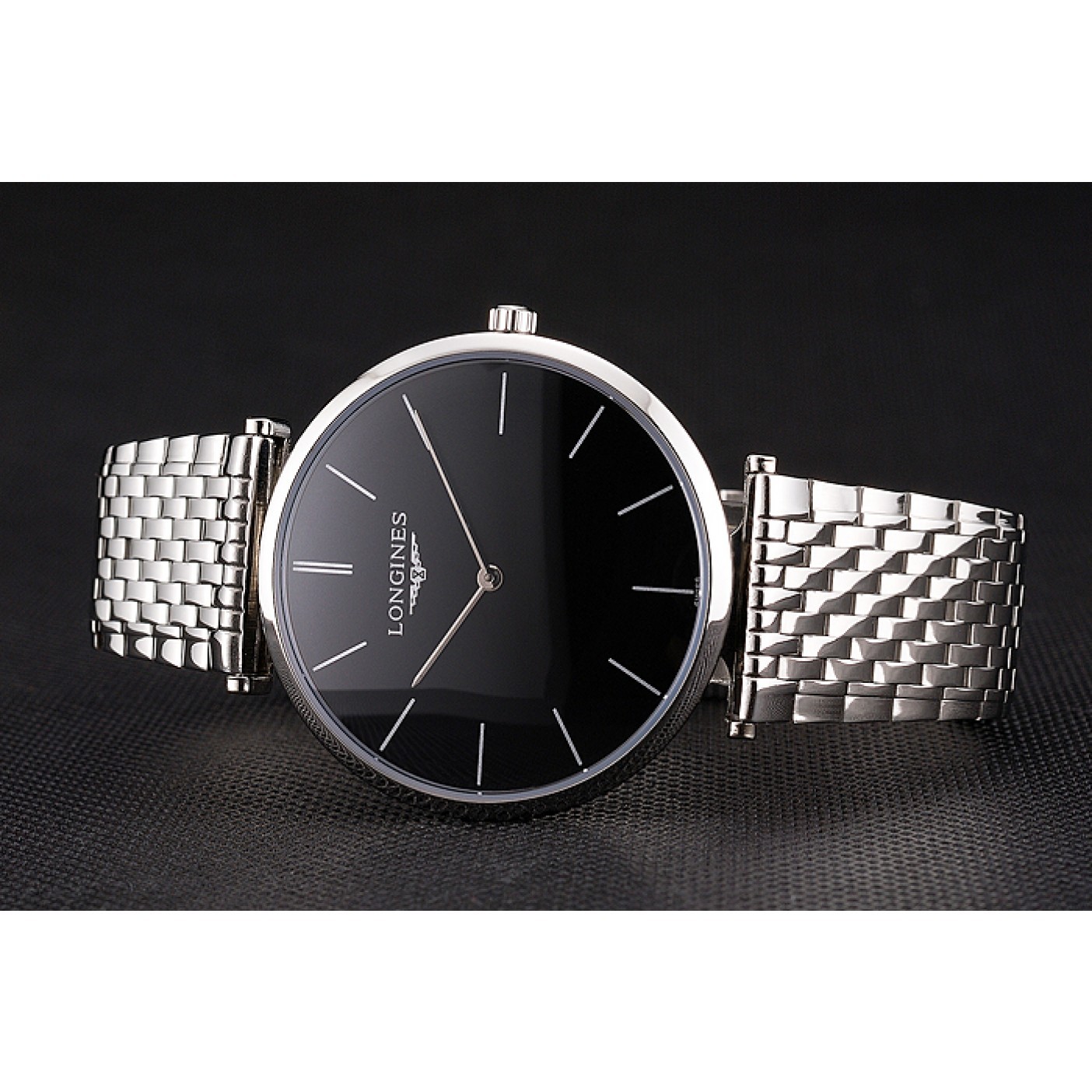 MiroTime Swiss Longines Grande Classique Black Dial Stainless Steel Case And Bracelet