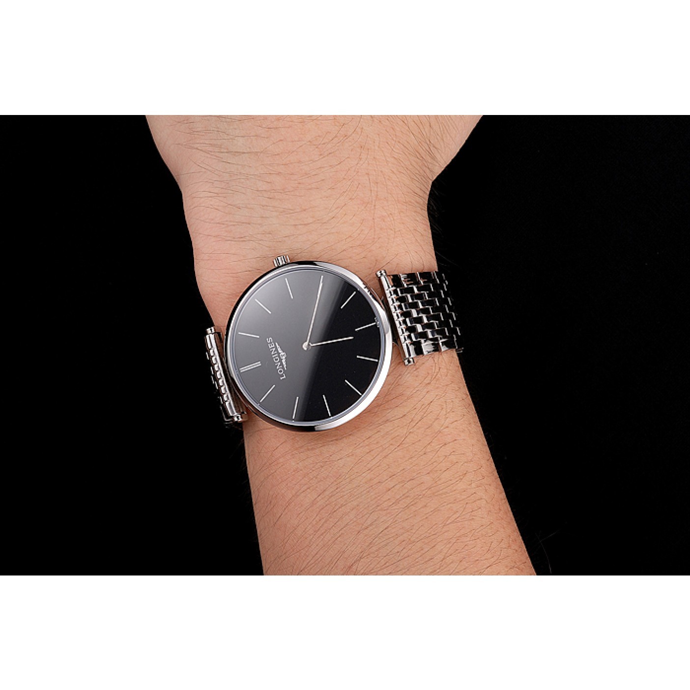 MiroTime Swiss Longines Grande Classique Black Dial Stainless Steel Case And Bracelet