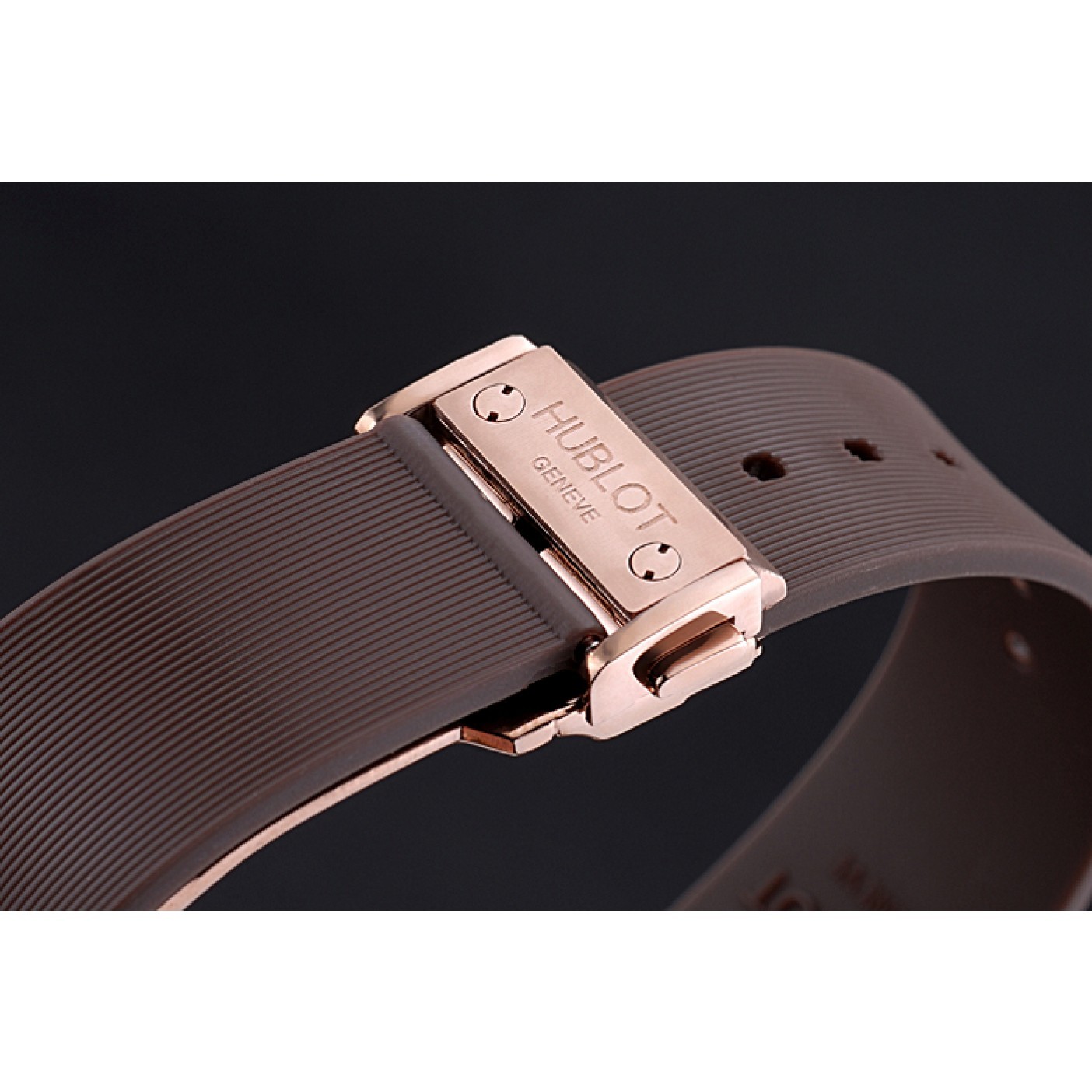 MiroTime Hublot Big Bang King Rose Gold Bezel White Dial Brown Rubber Strap