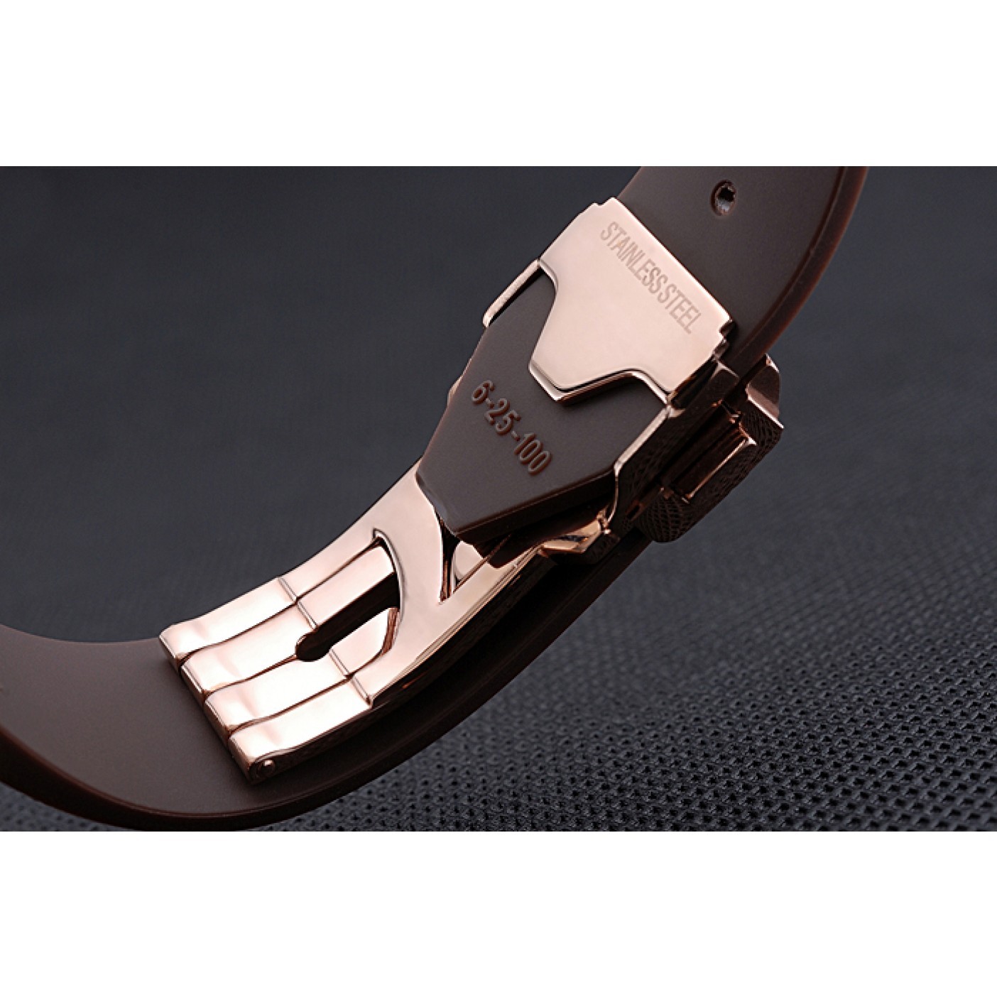 MiroTime Hublot Big Bang King Rose Gold Bezel White Dial Brown Rubber Strap