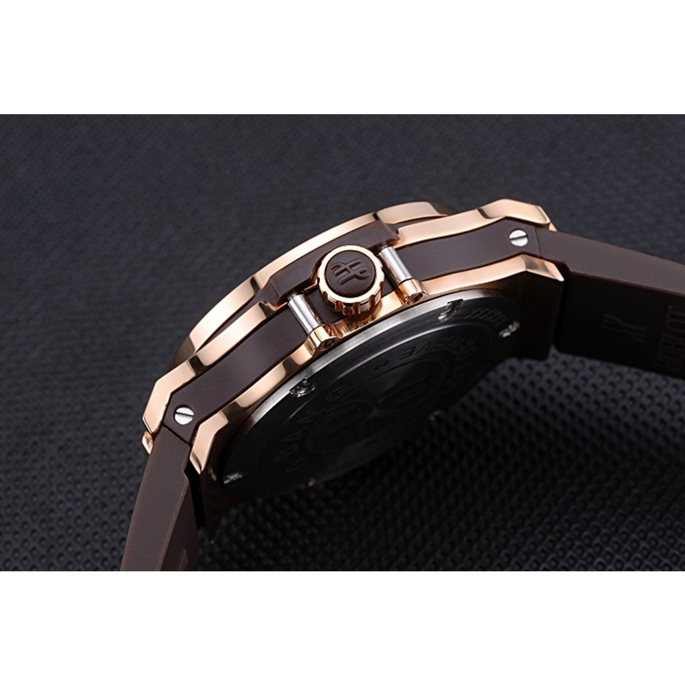 MiroTime Hublot Big Bang King Rose Gold Bezel White Dial Brown Rubber Strap
