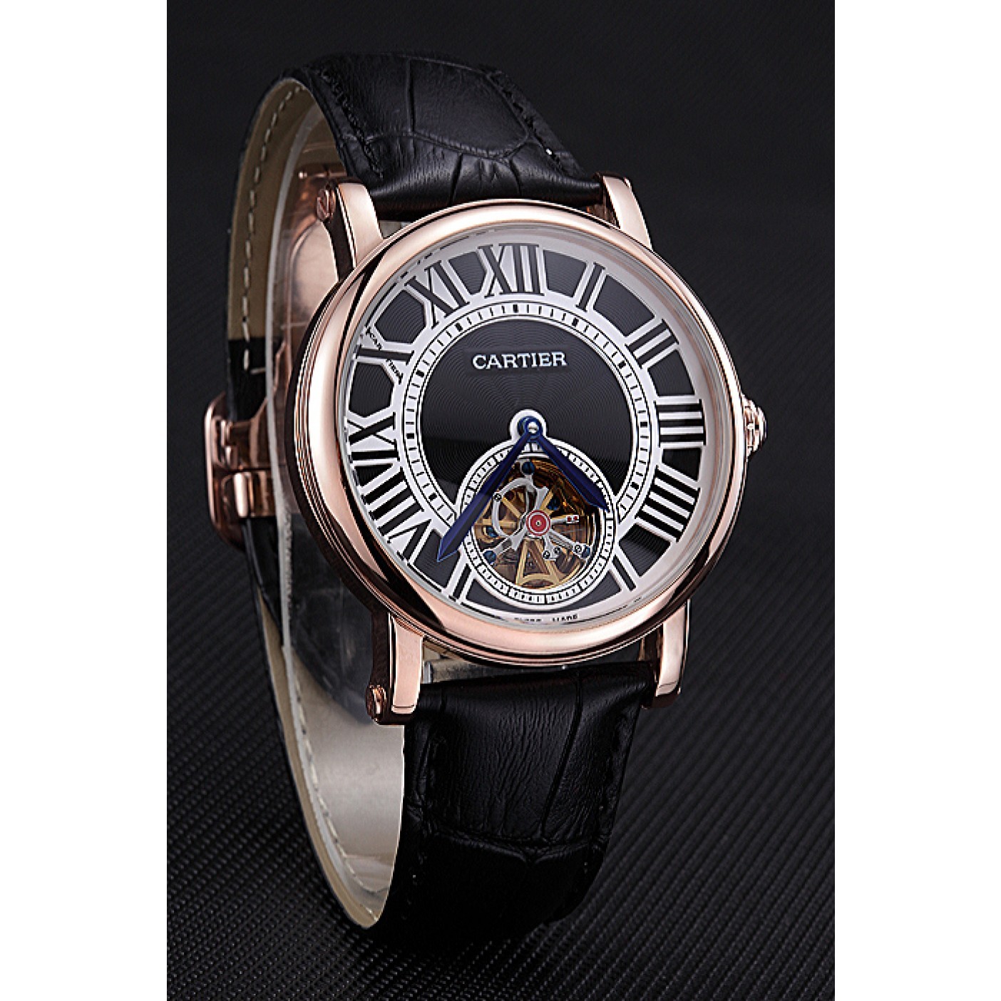 MiroTime Cartier Rotonde Flying Tourbillon Black Dial 621957