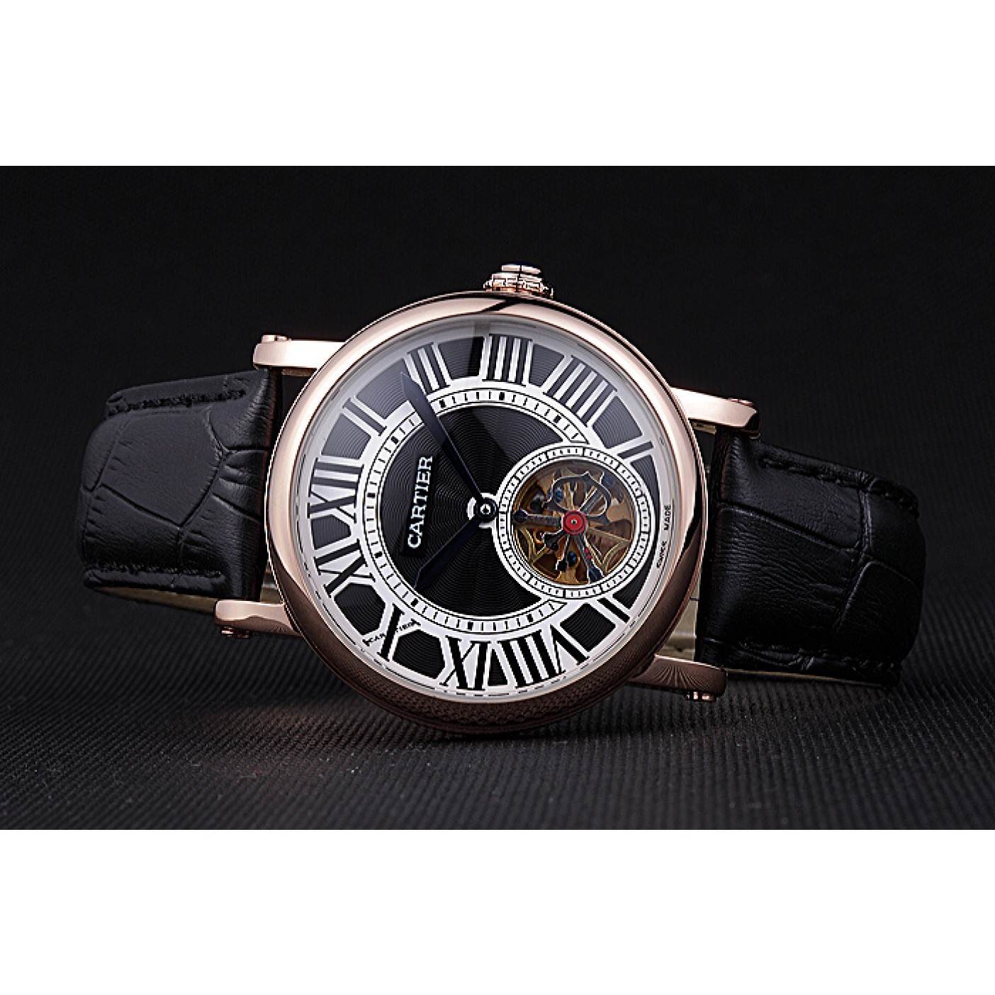 MiroTime Cartier Rotonde Flying Tourbillon Black Dial 621957