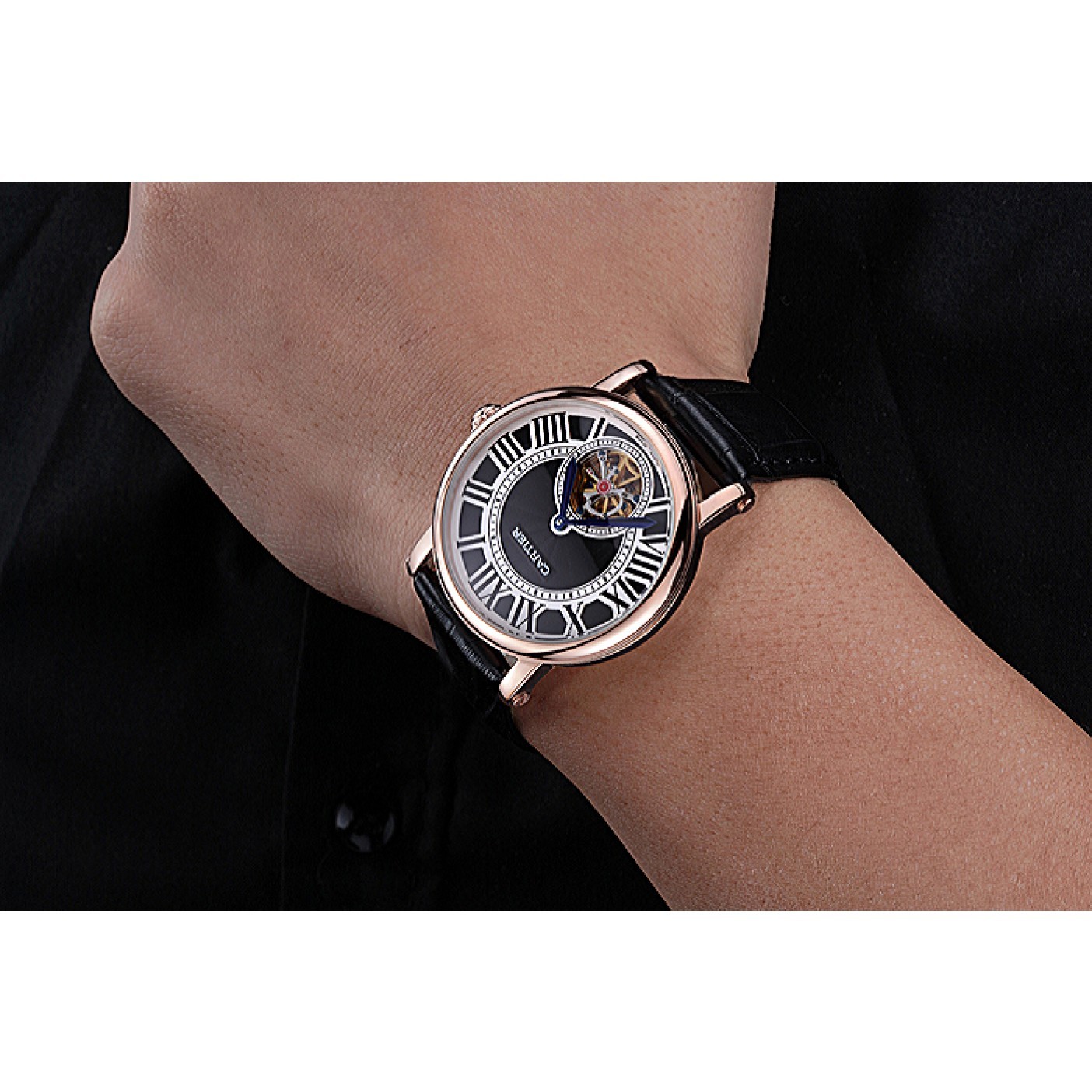 MiroTime Cartier Rotonde Flying Tourbillon Black Dial 621957