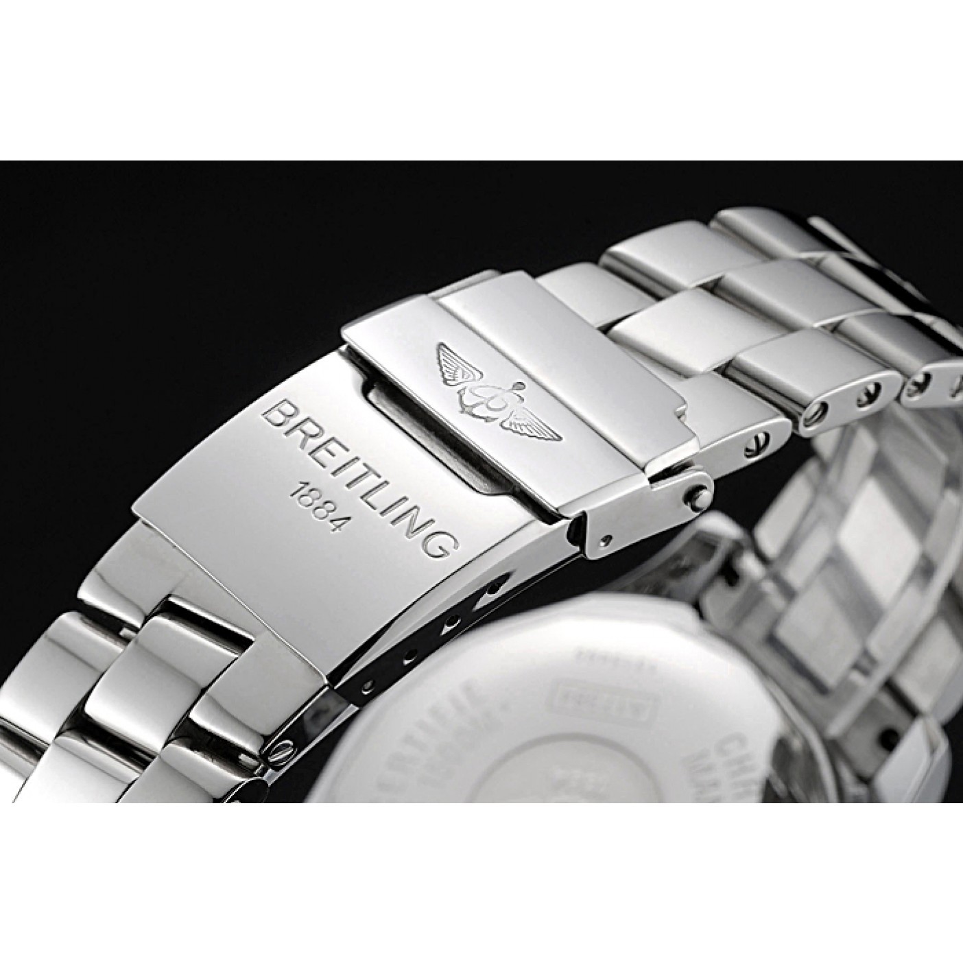 MiroTime Breitling Superocean Chronograph II Black Dial Stainless Steel Bracelet 622428