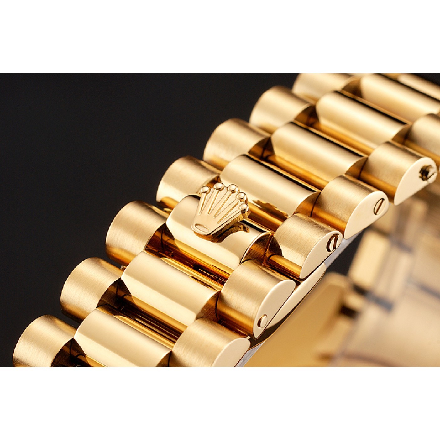 MiroTime Swiss Rolex Day-Date Diamonds And Rubies Black Dial Gold Bracelet 1454101