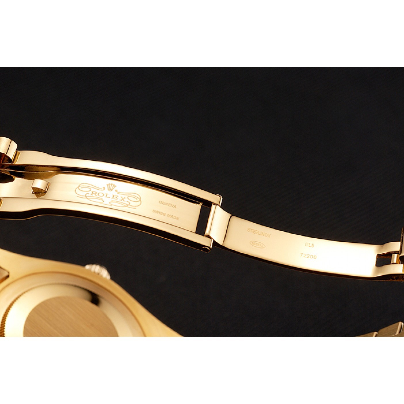 MiroTime Swiss Rolex Day-Date Diamonds And Rubies Black Dial Gold Bracelet 1454101