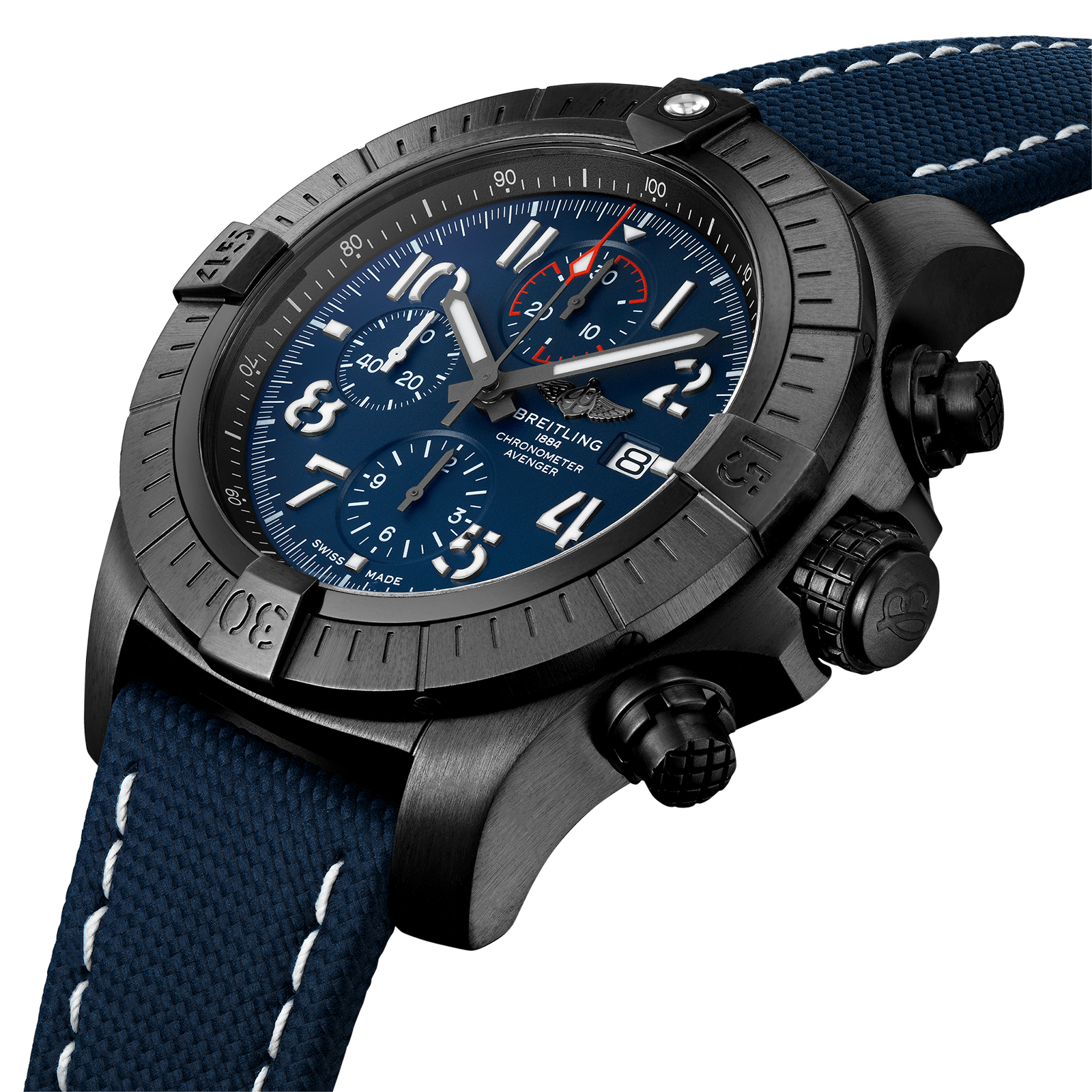 MiroTime Swiss Breitling Super Avenger Chronograph 48 Night Mission V13375101C1X2