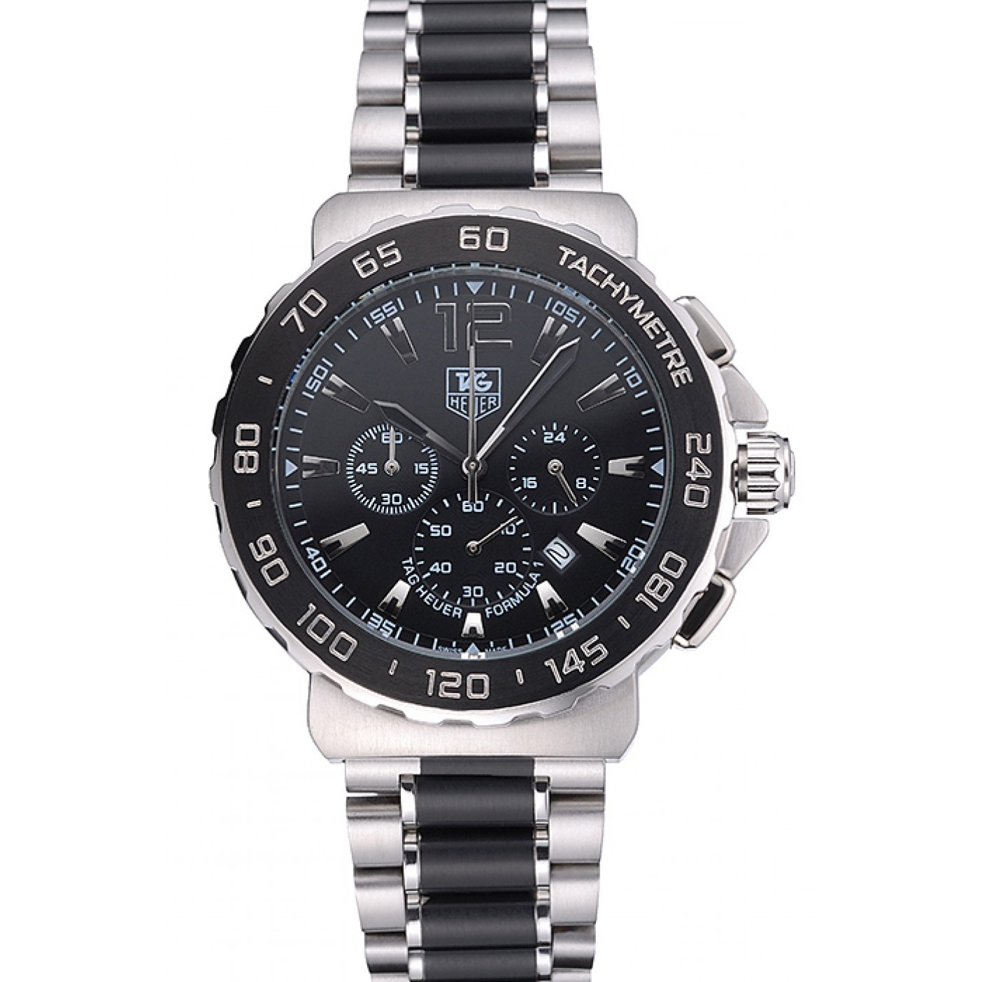 MiroTime Tag Heuer Formula 1 Chronograph Black Dial Black Bezel Two Tone Stainless Steel Band 622412