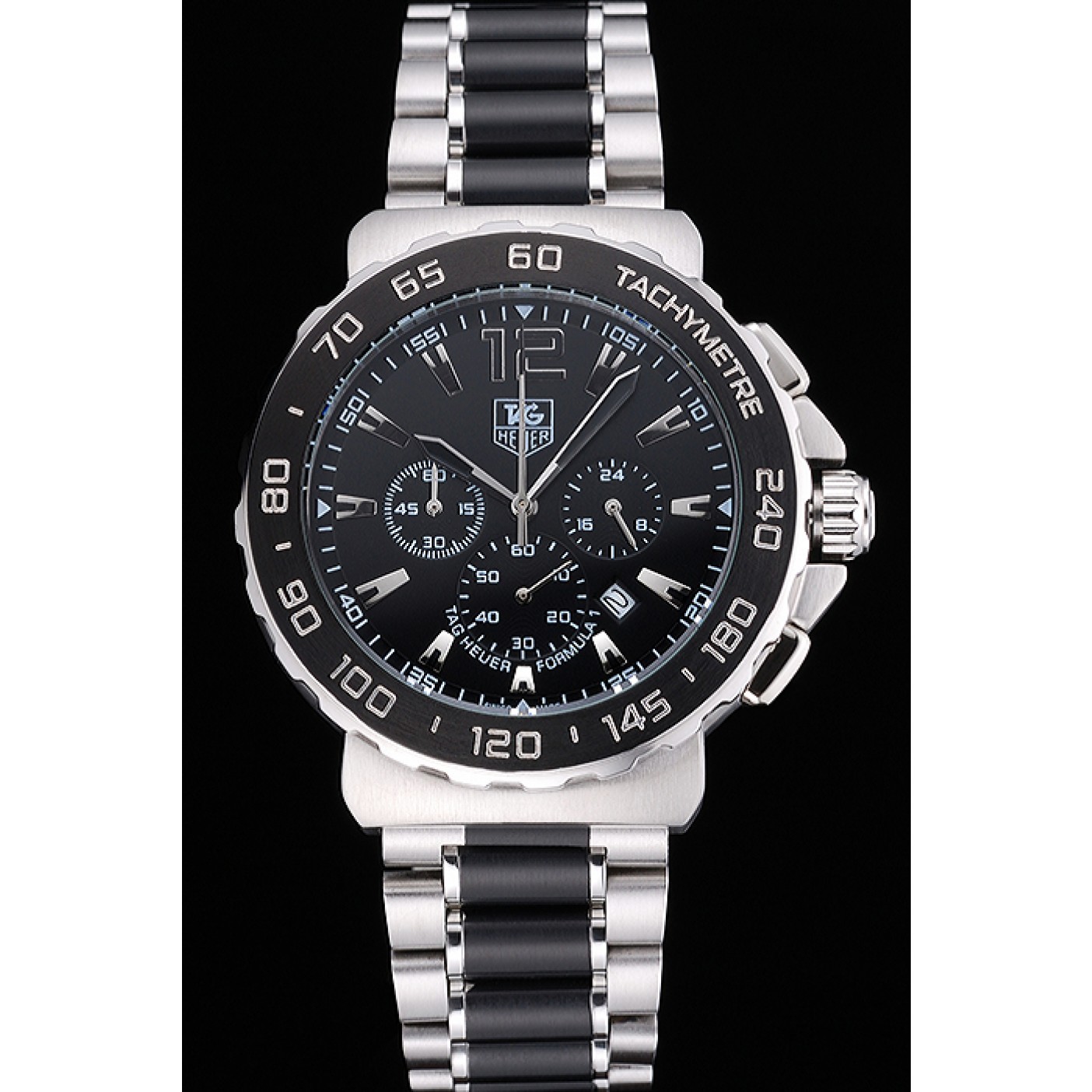 MiroTime Tag Heuer Formula 1 Chronograph Black Dial Black Bezel Two Tone Stainless Steel Band 622412