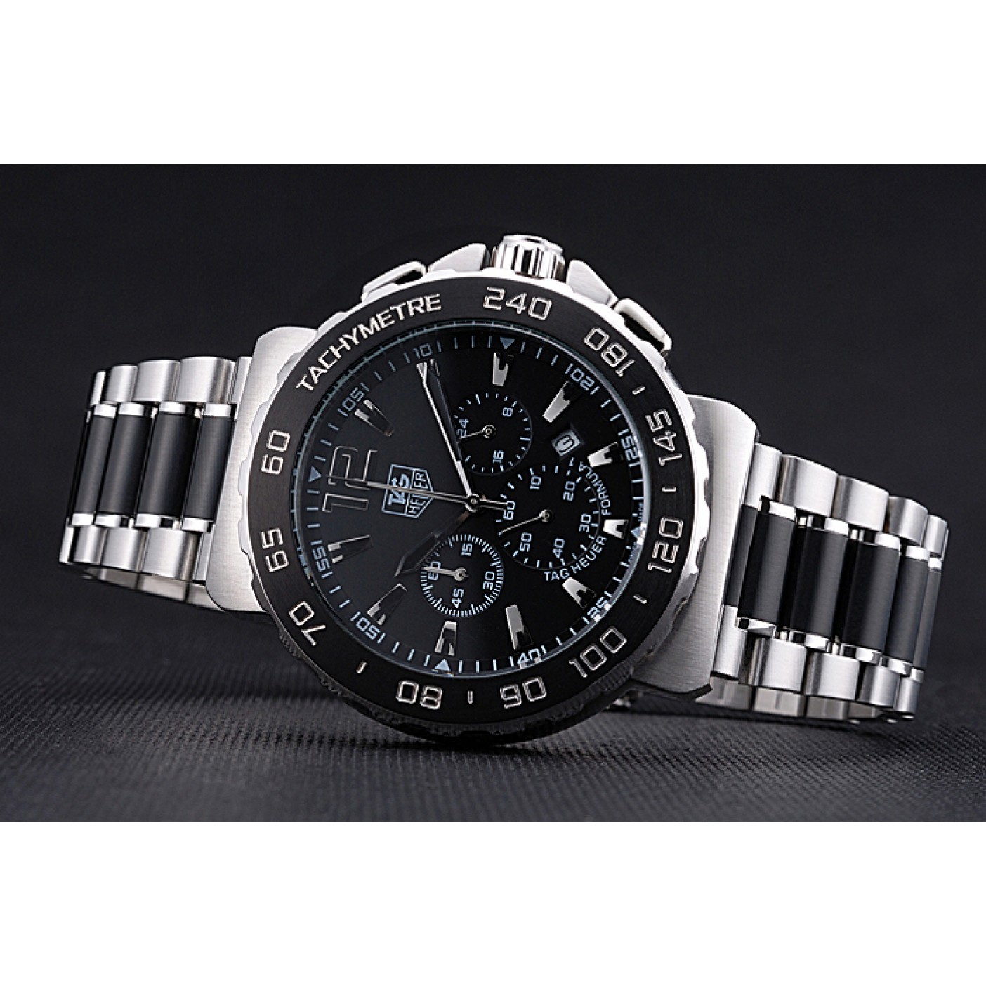 MiroTime Tag Heuer Formula 1 Chronograph Black Dial Black Bezel Two Tone Stainless Steel Band 622412