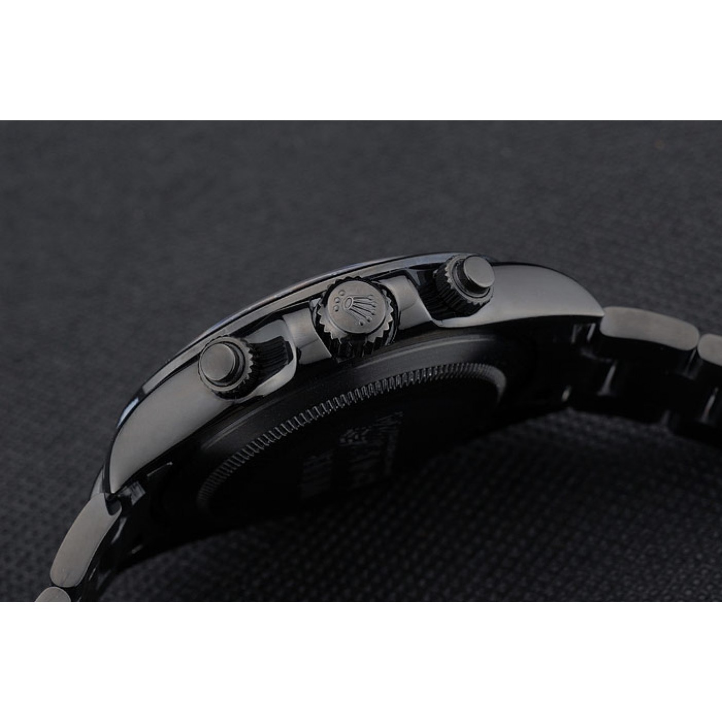 MiroTime Rolex Daytona Black Ion Plated Tachymeter Black Stainless Steel Strap Black Dial 80247