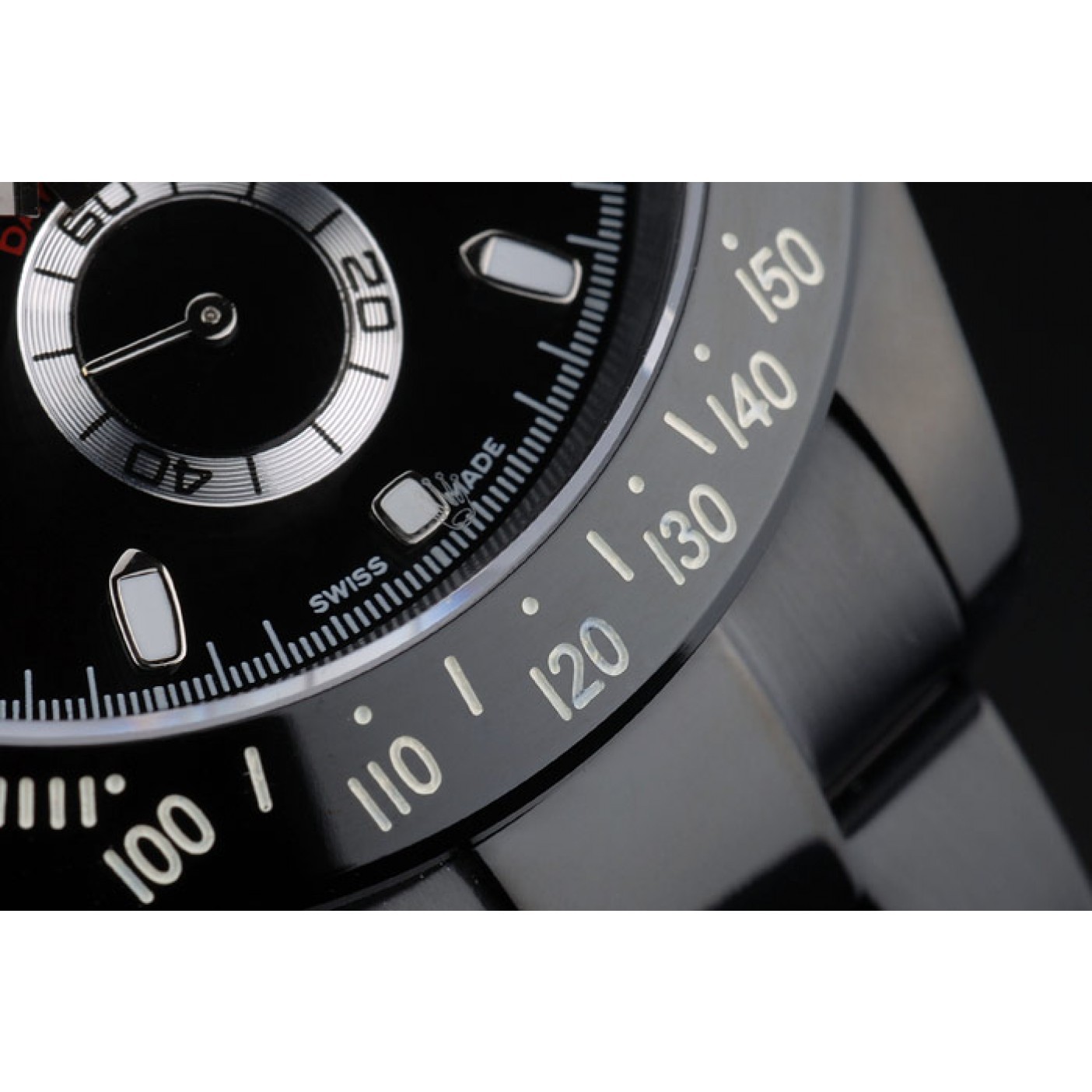 MiroTime Rolex Daytona Black Ion Plated Tachymeter Black Stainless Steel Strap Black Dial 80247