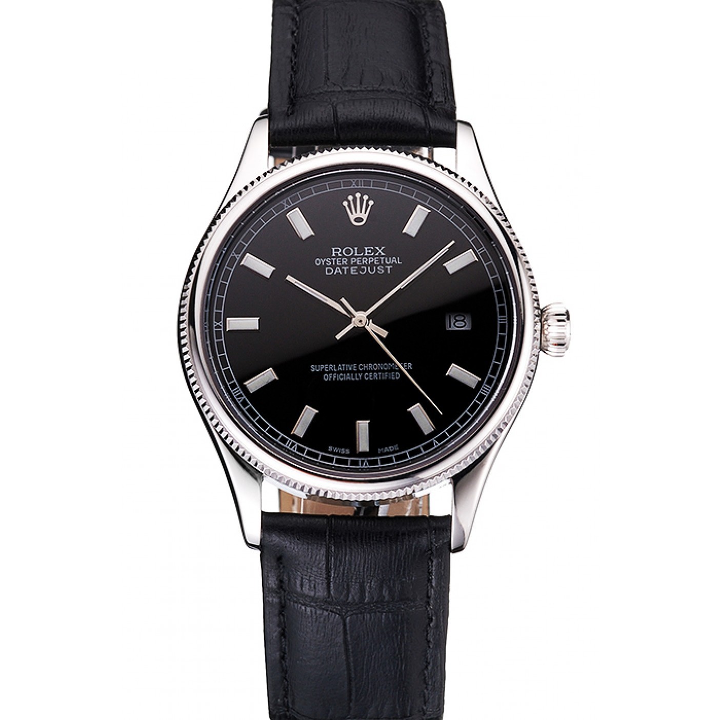 MiroTime Swiss Rolex Datejust Black Dial Stainless Steel Case And Bracelet