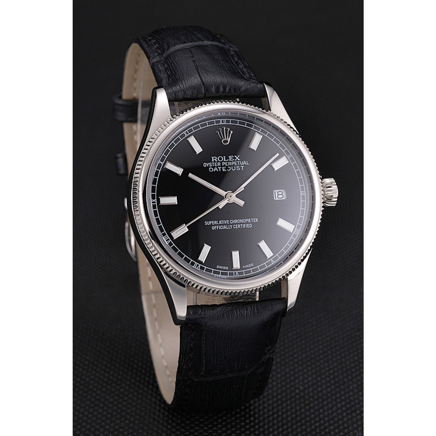 MiroTime Swiss Rolex Datejust Black Dial Stainless Steel Case And Bracelet