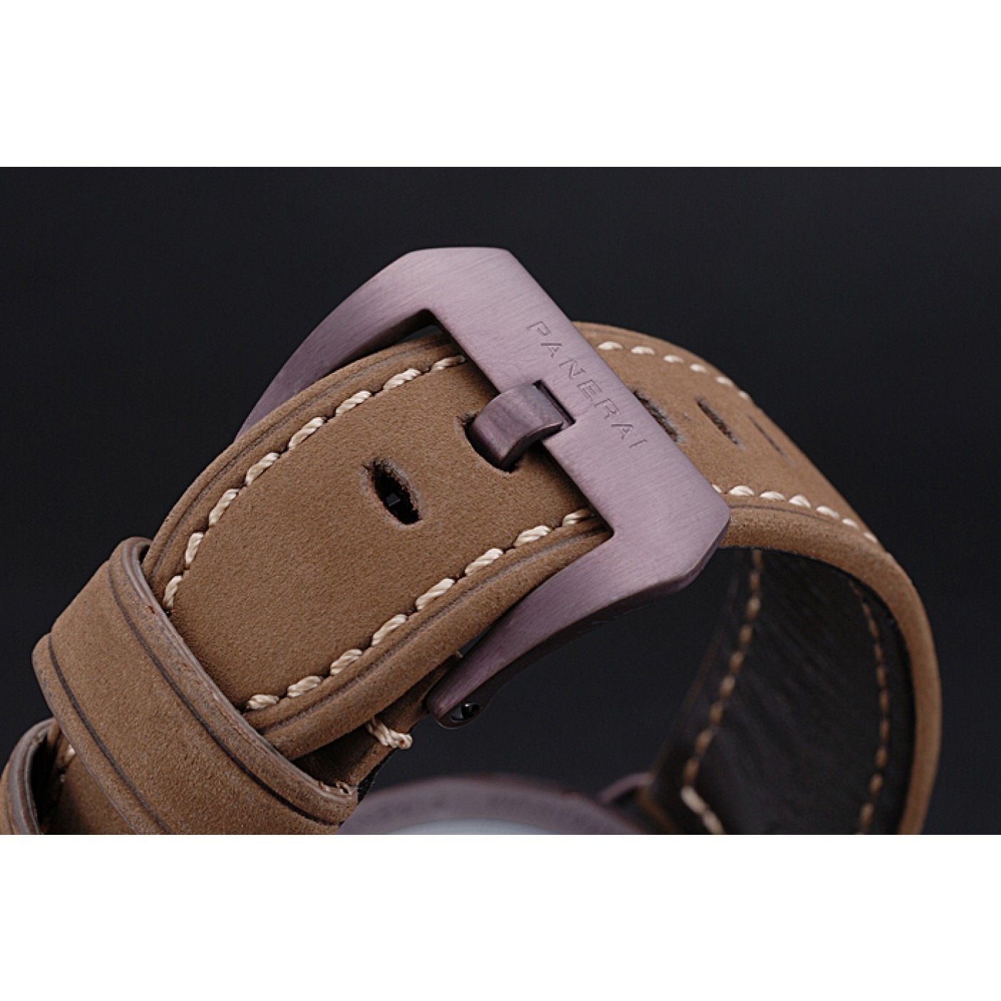 MiroTime Panerai Radiomir Brown Stainless Steel Bezel Brown Leather Bracelet 622324
