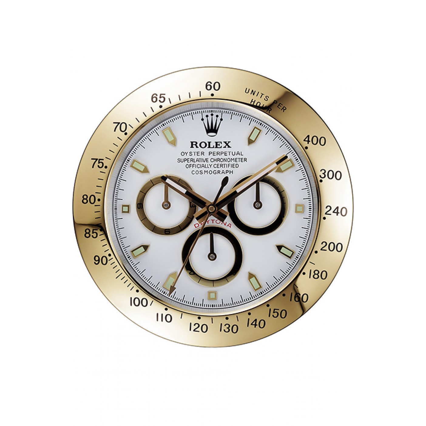 MiroTime Rolex Daytona Cosmograph Wall Clock Gold-White 621911