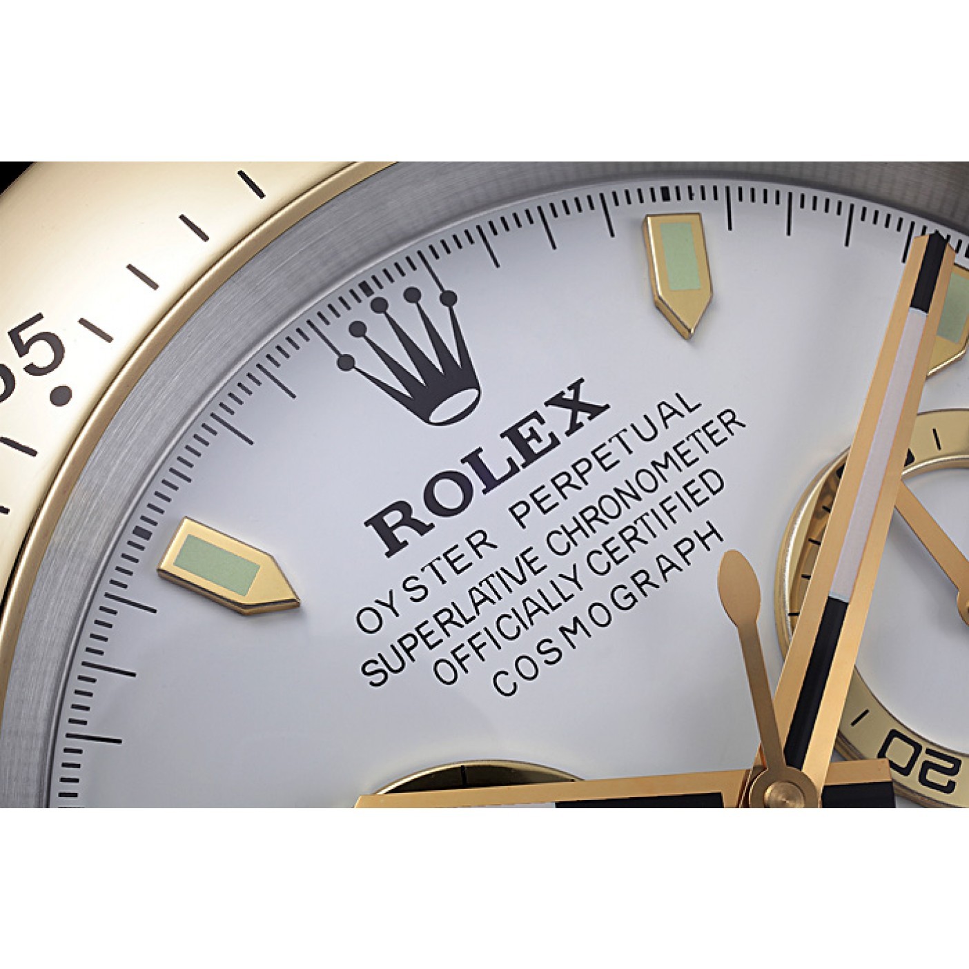 MiroTime Rolex Daytona Cosmograph Wall Clock Gold-White 621911
