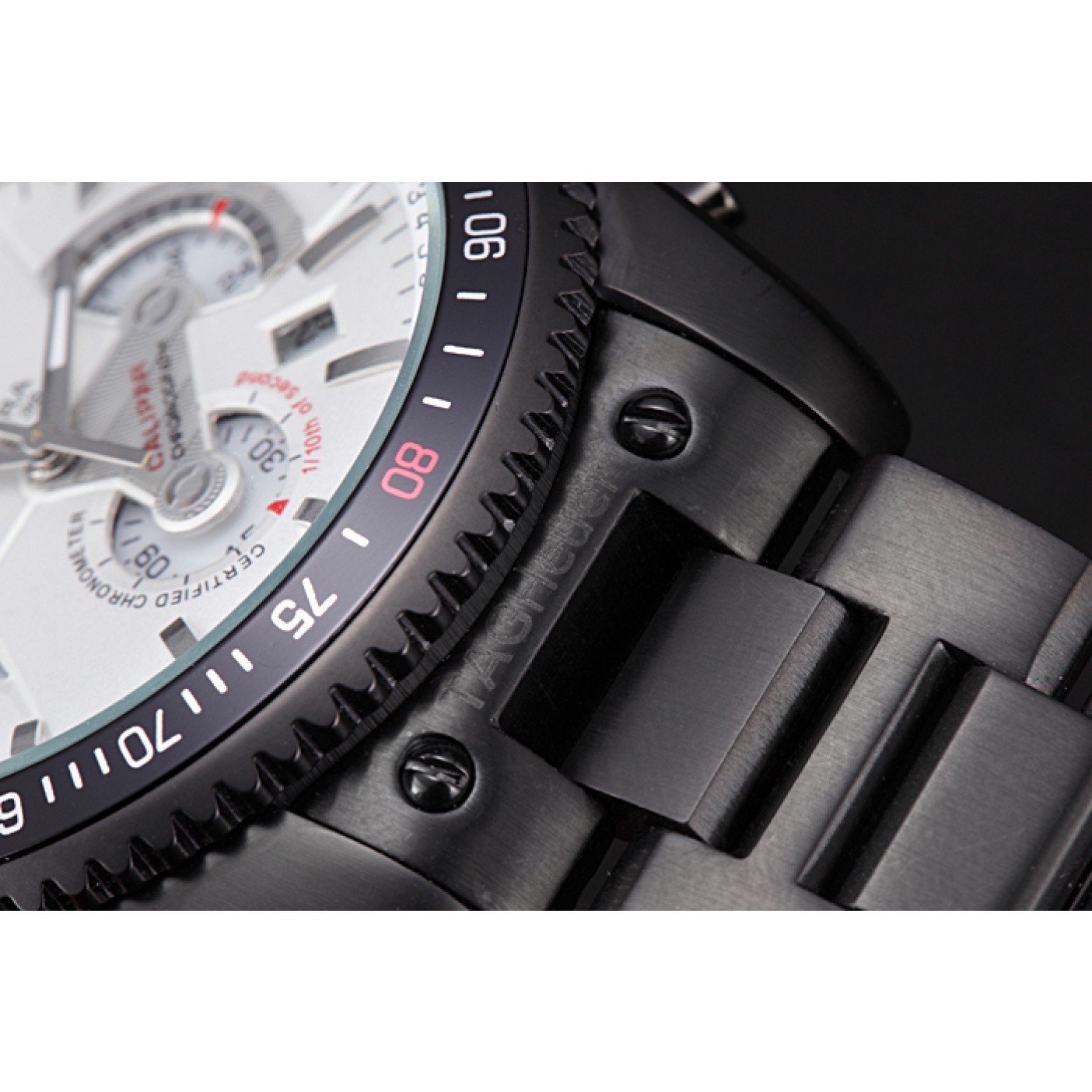 MiroTime Tag Heuer Carrera Black Stainless Steel Case White Dial 98242