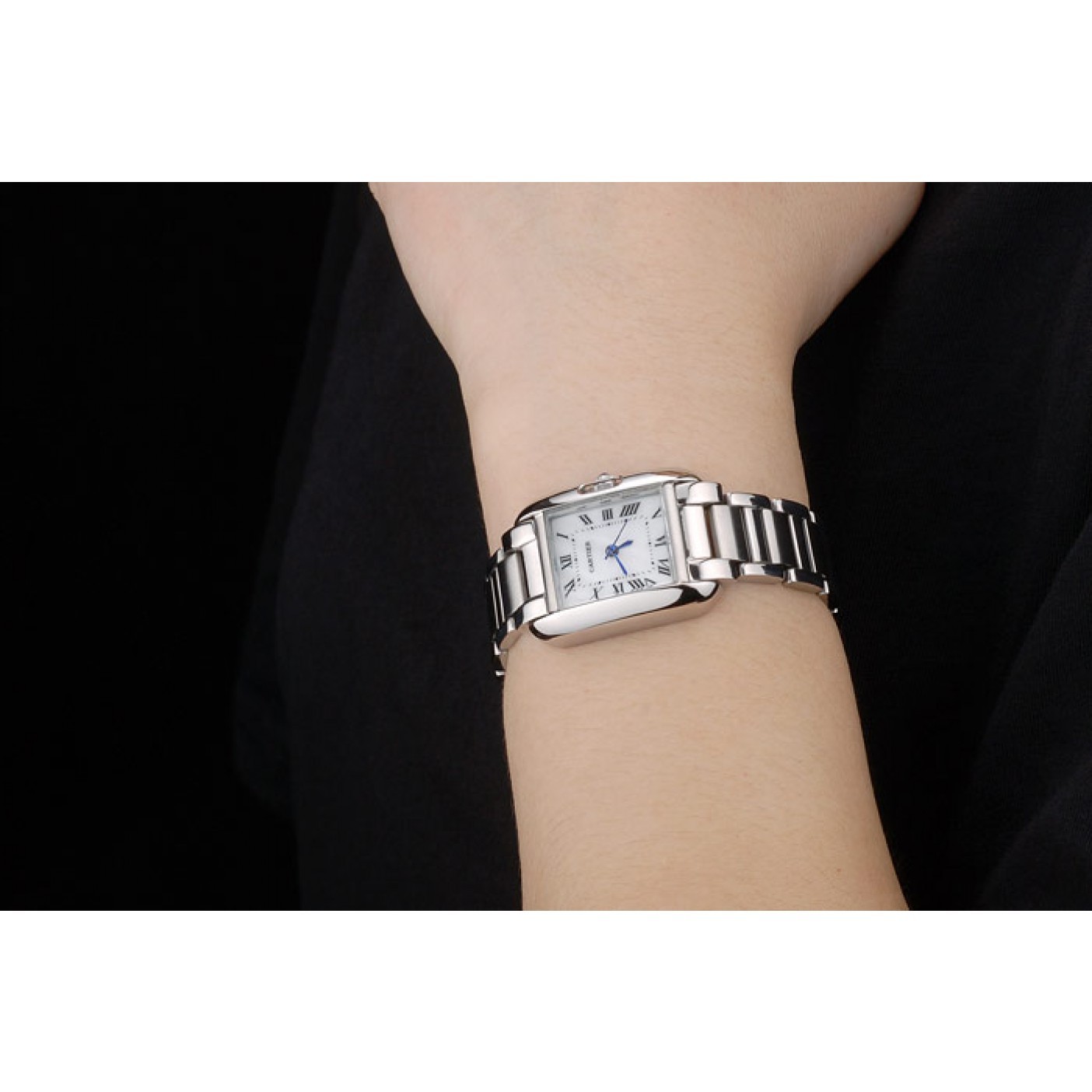 MiroTime Cartier Tank Anglaise 23mm Silver Dial Stainless Steel Case And Bracelet