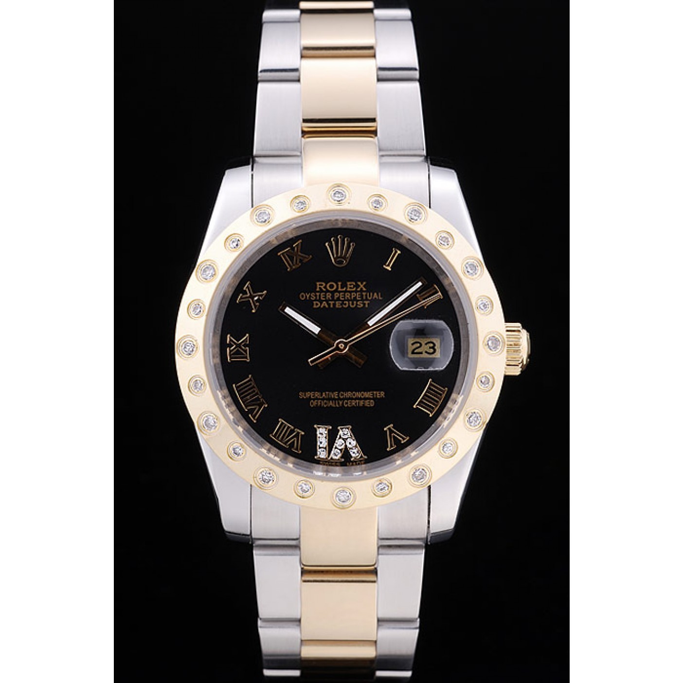 MiroTime Rolex Datejust Diamond Bezel Black Dial 7463