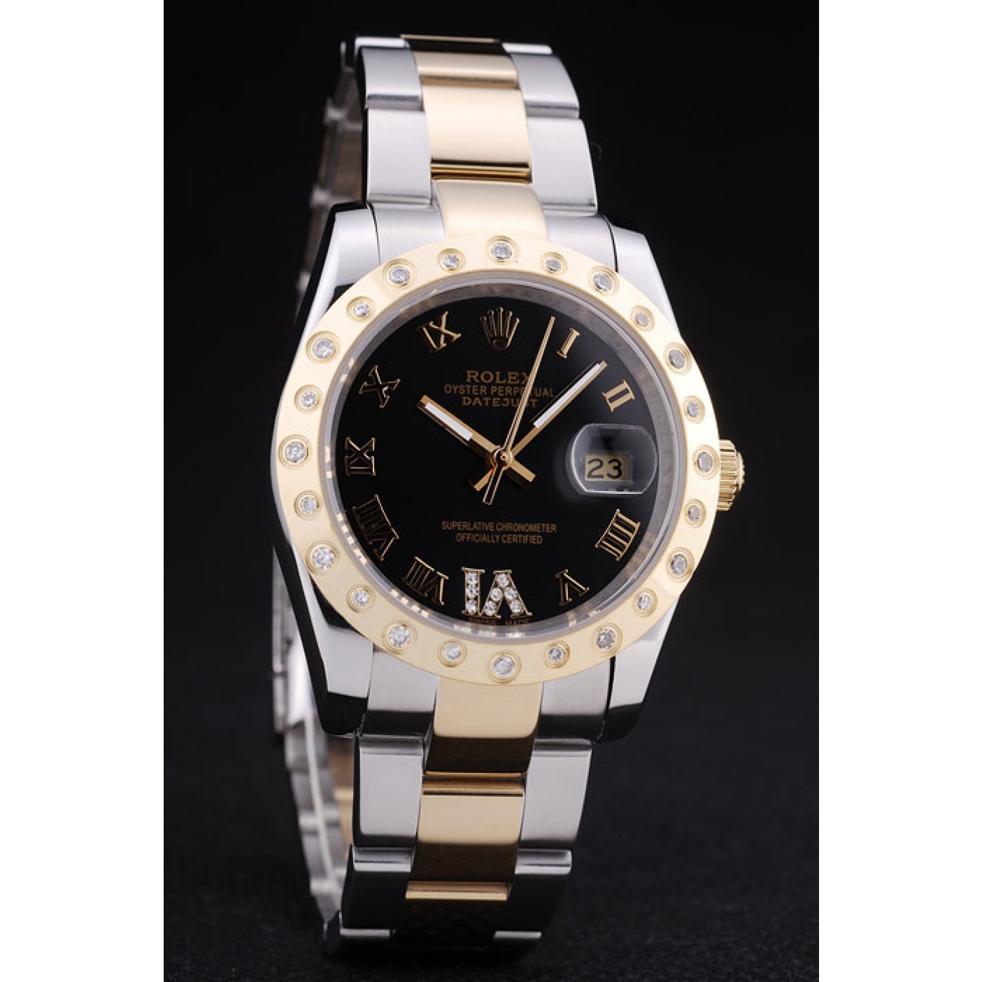 MiroTime Rolex Datejust Diamond Bezel Black Dial 7463