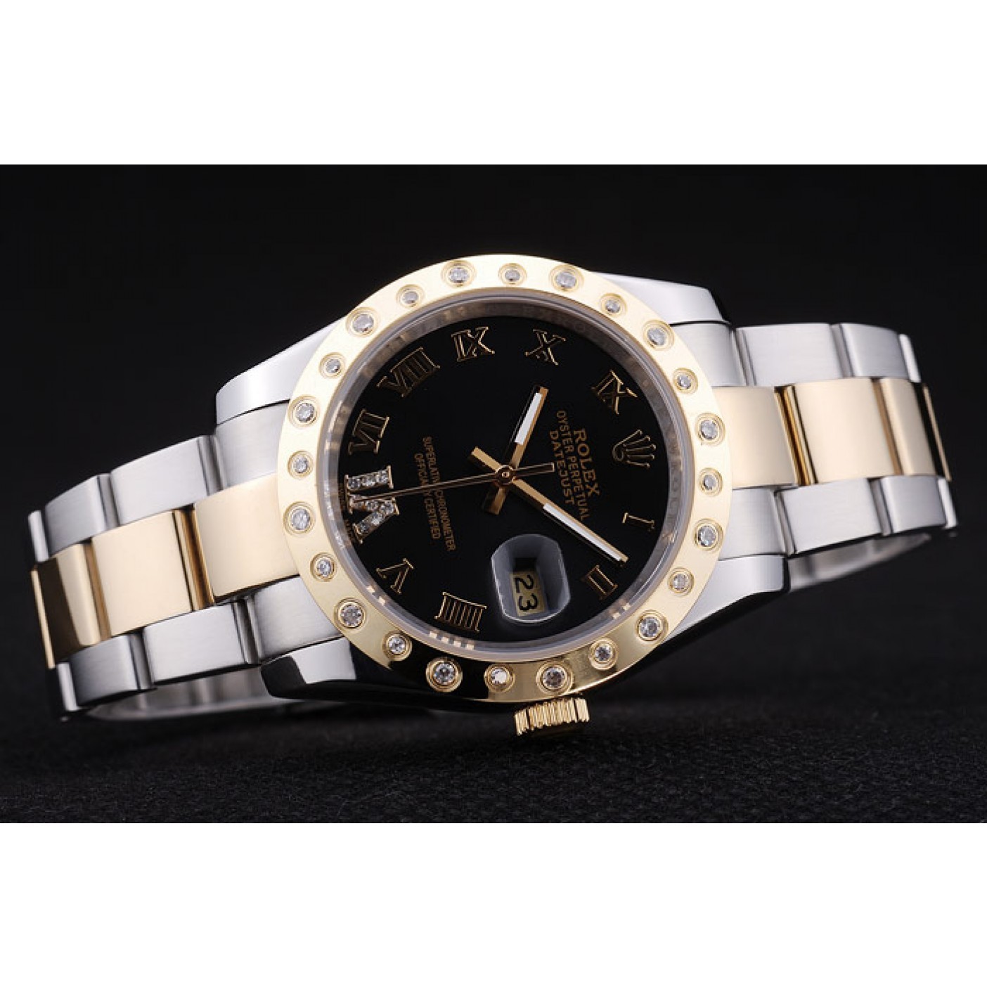 MiroTime Rolex Datejust Diamond Bezel Black Dial 7463