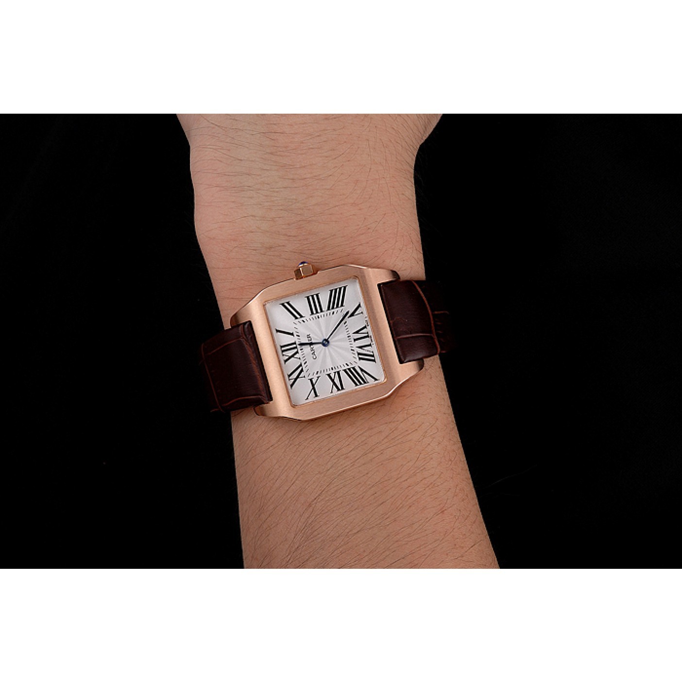 MiroTime Cartier Santos 100 Diamond Rose Gold Bezel 621932