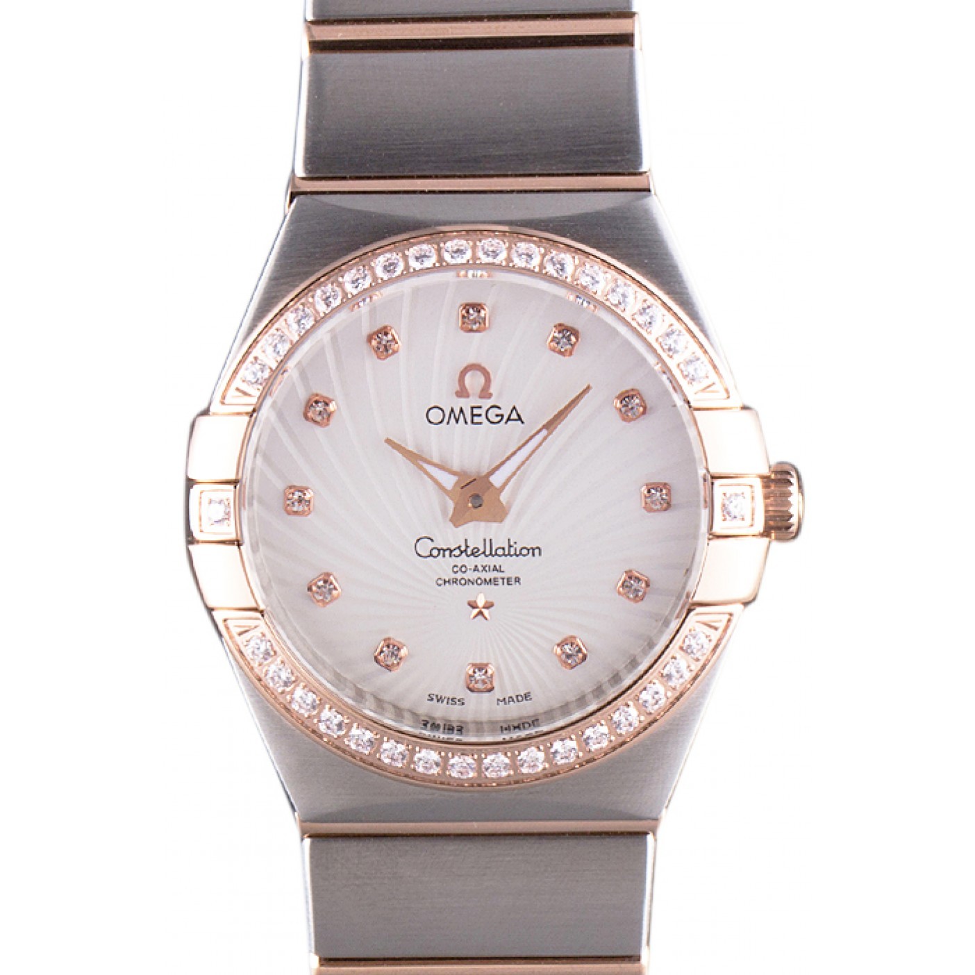 MiroTime Omega Constellation Rose Gold Diamond Bezel Two Tone Band 621487
