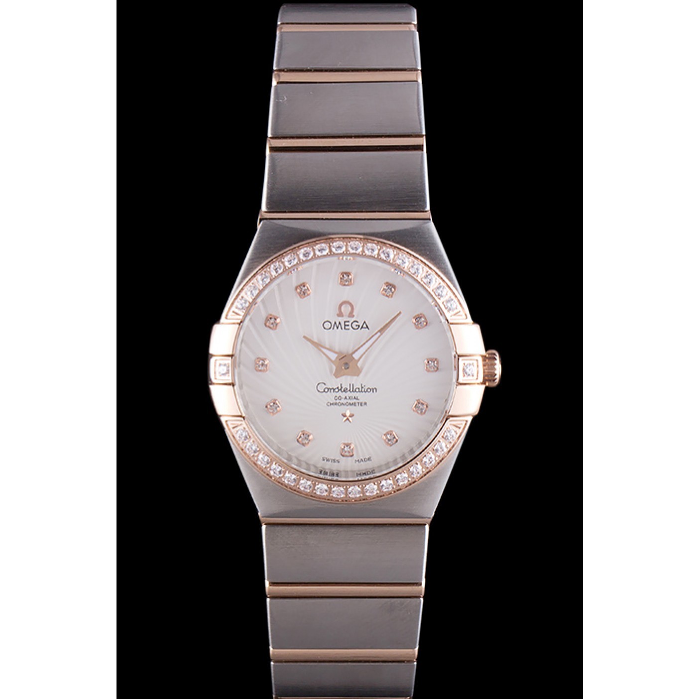 MiroTime Omega Constellation Rose Gold Diamond Bezel Two Tone Band 621487