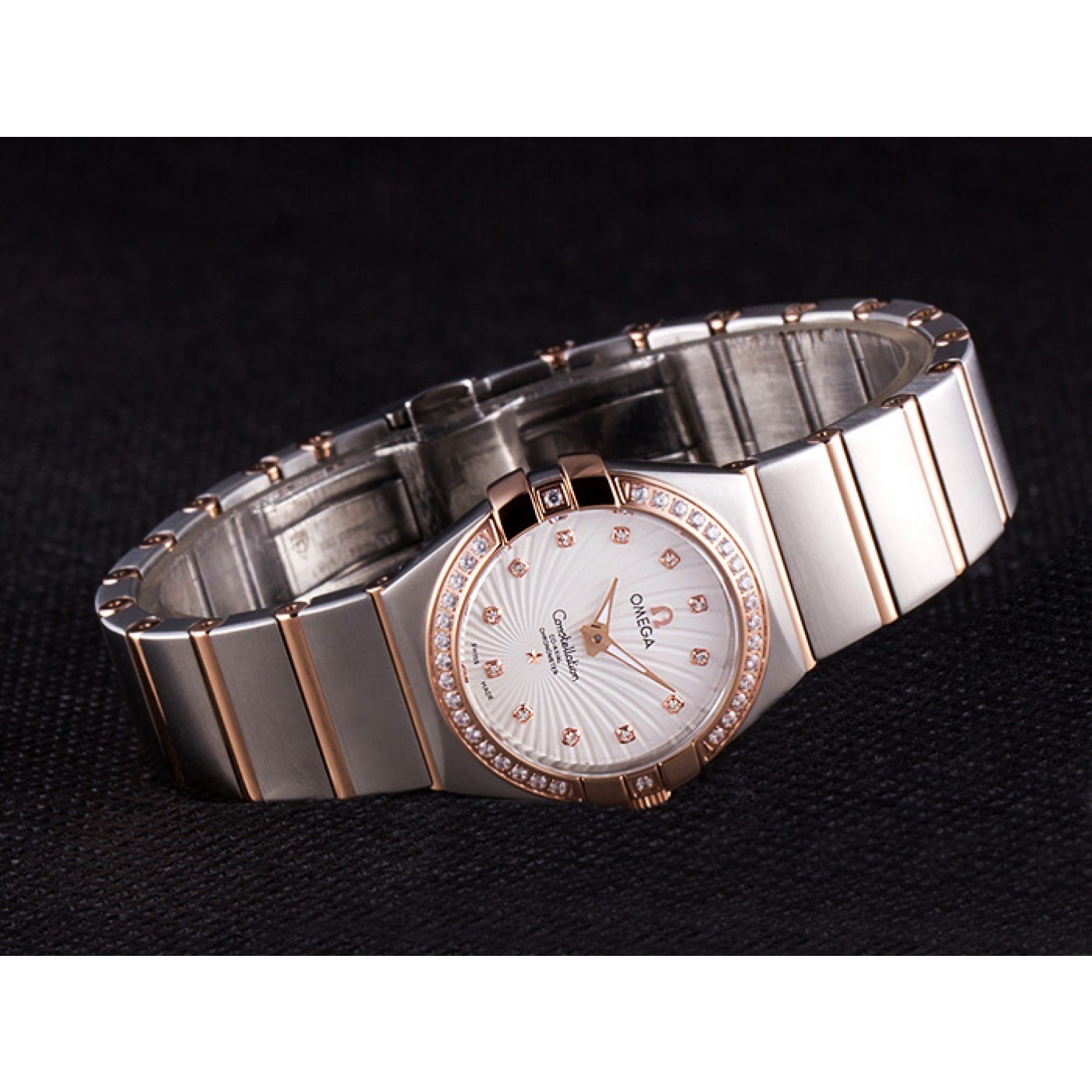 MiroTime Omega Constellation Rose Gold Diamond Bezel Two Tone Band 621487