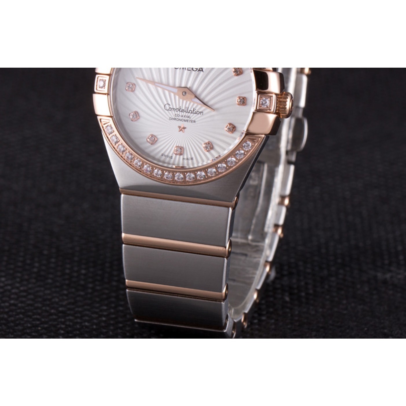 MiroTime Omega Constellation Rose Gold Diamond Bezel Two Tone Band 621487