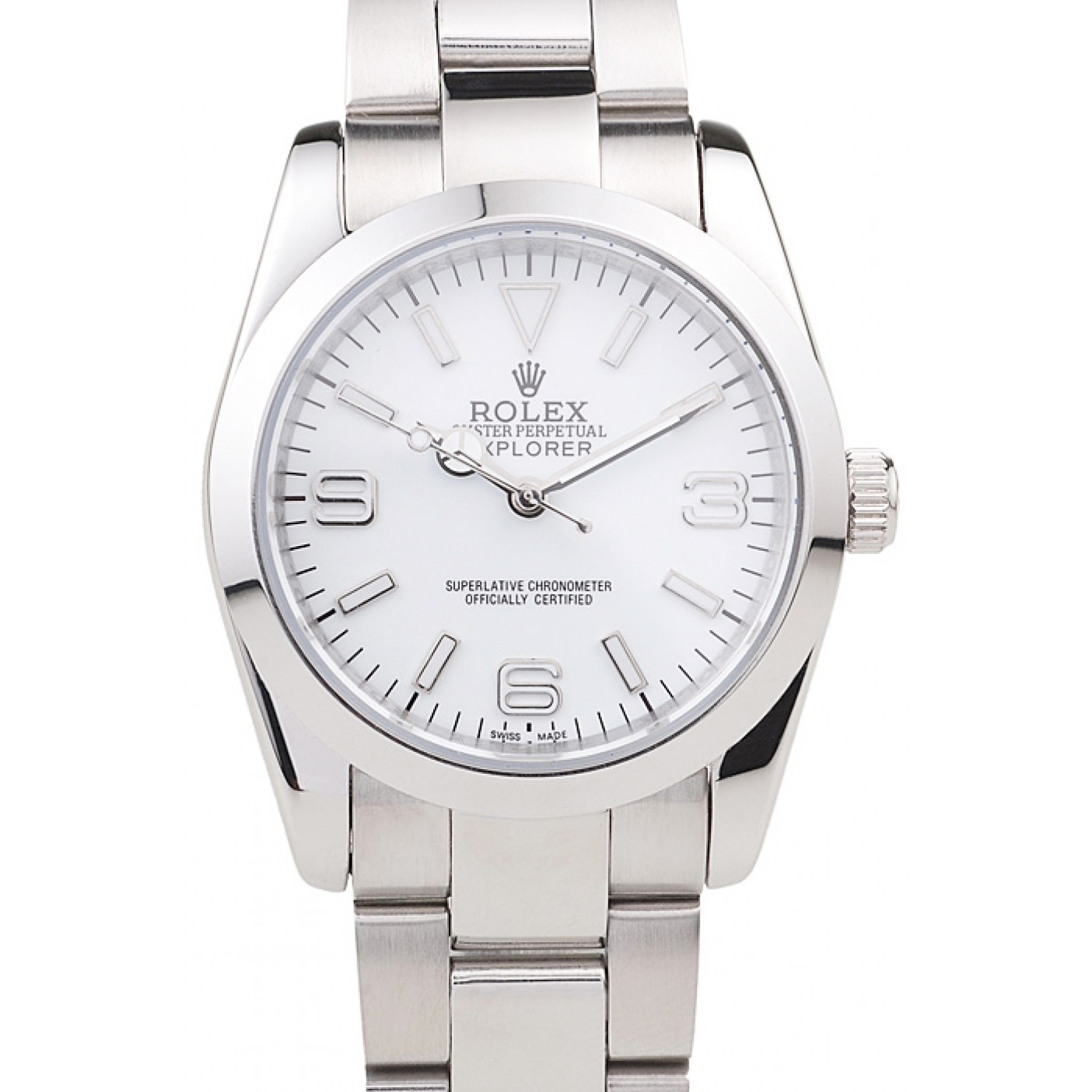 MiroTime Rolex Explorer Polished Stainless Steel White Dial 98086