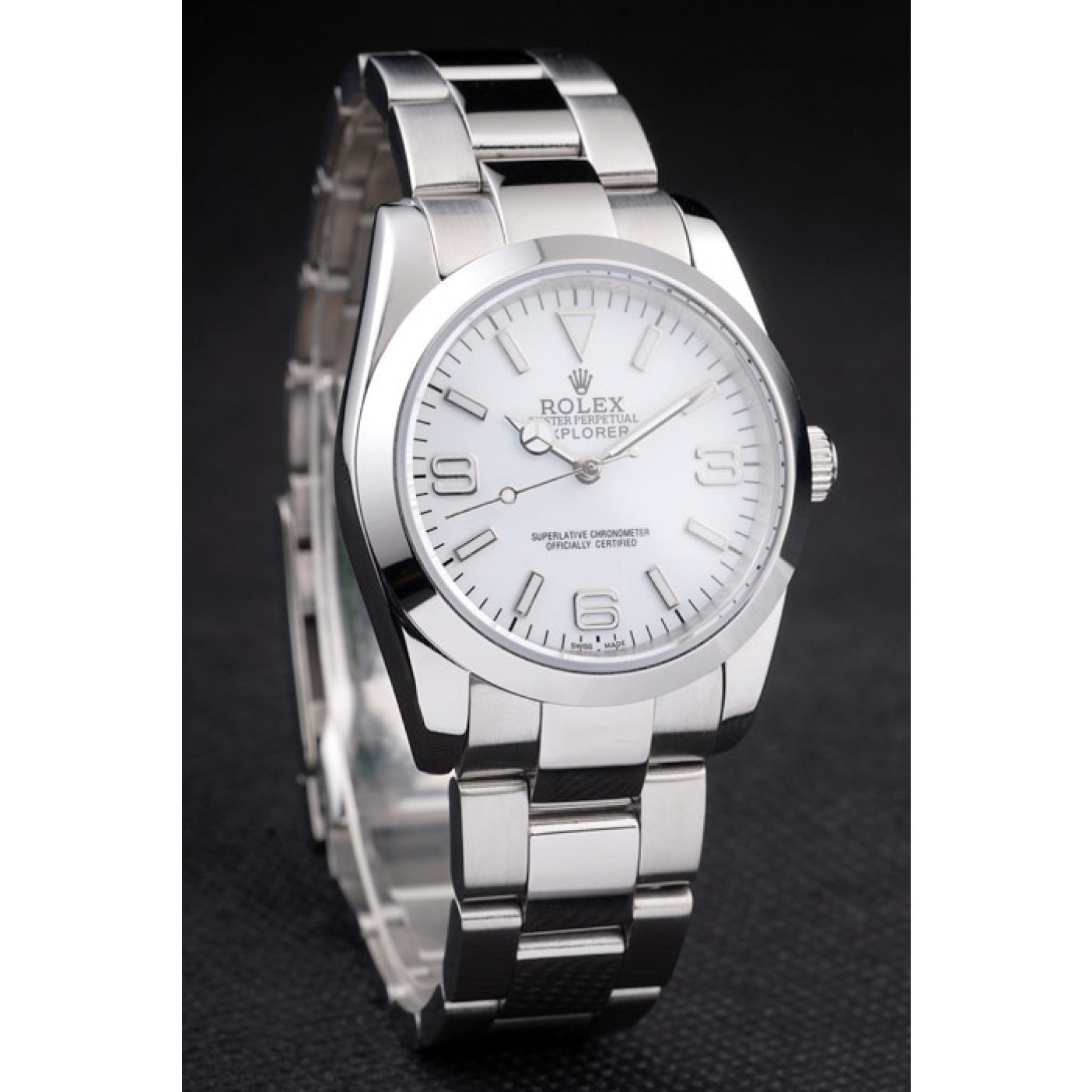 MiroTime Rolex Explorer Polished Stainless Steel White Dial 98086