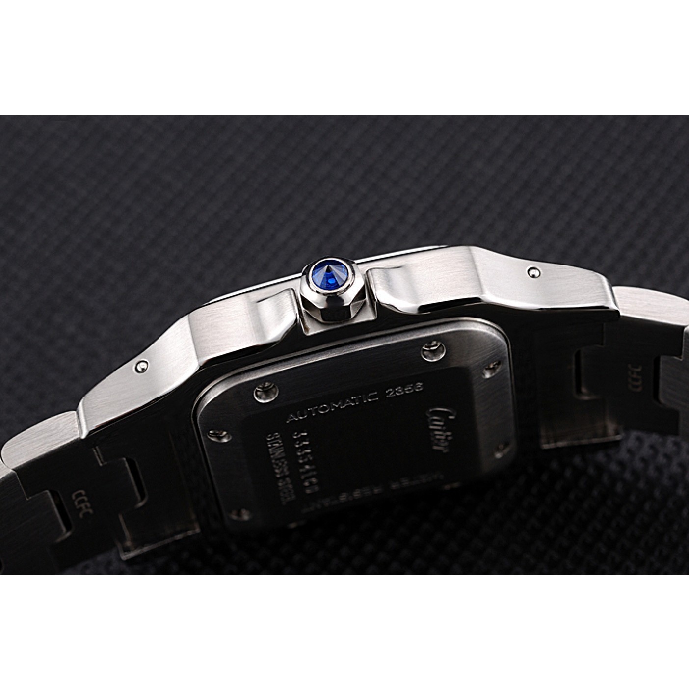 MiroTime Swiss Cartier Santos White Dial Stainless Steel Case And Bracelet 622882
