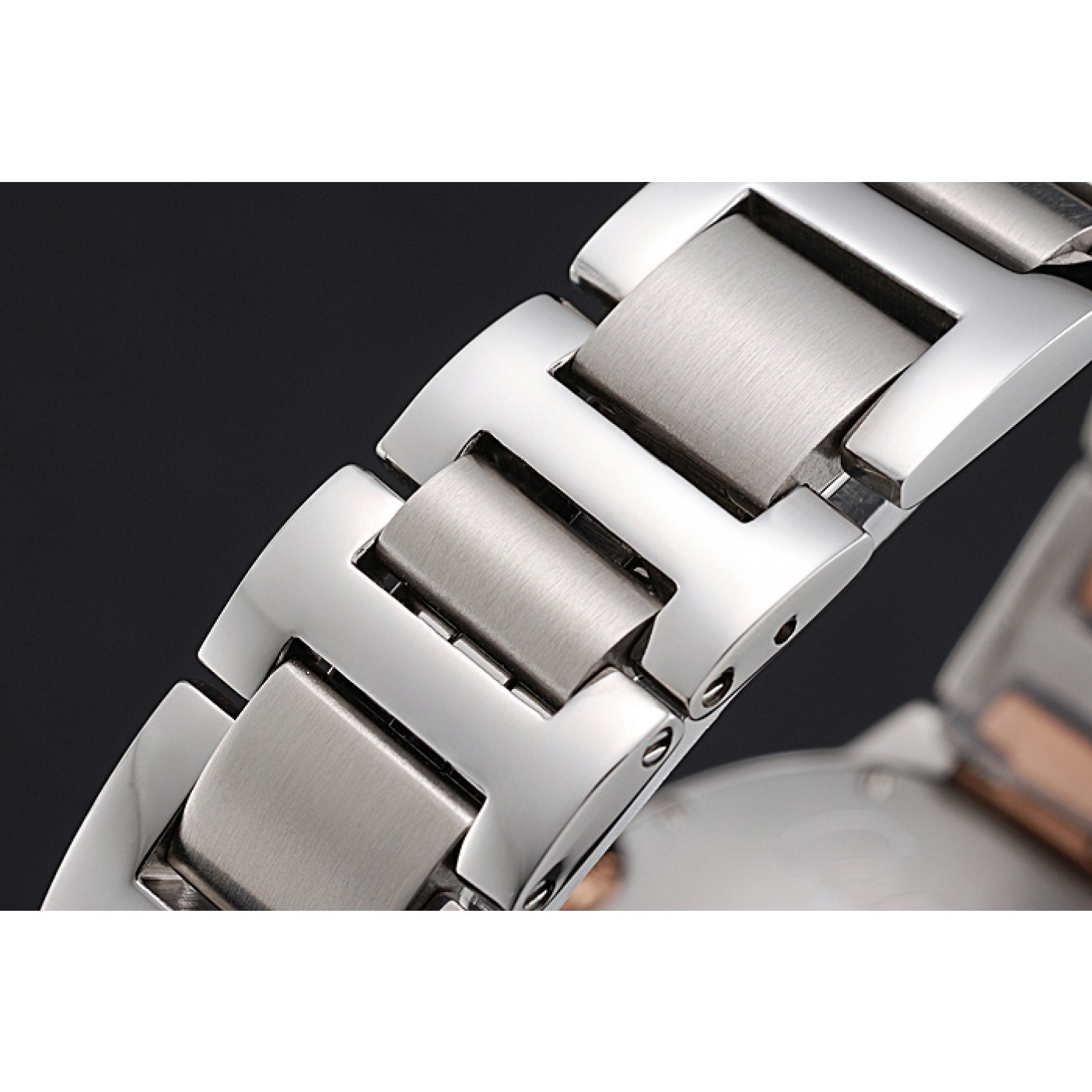 MiroTime Swiss Ballon Blue De Cartier Diamond Steel Case White Dial Roman Numerals Two Tone Bracelet 622647