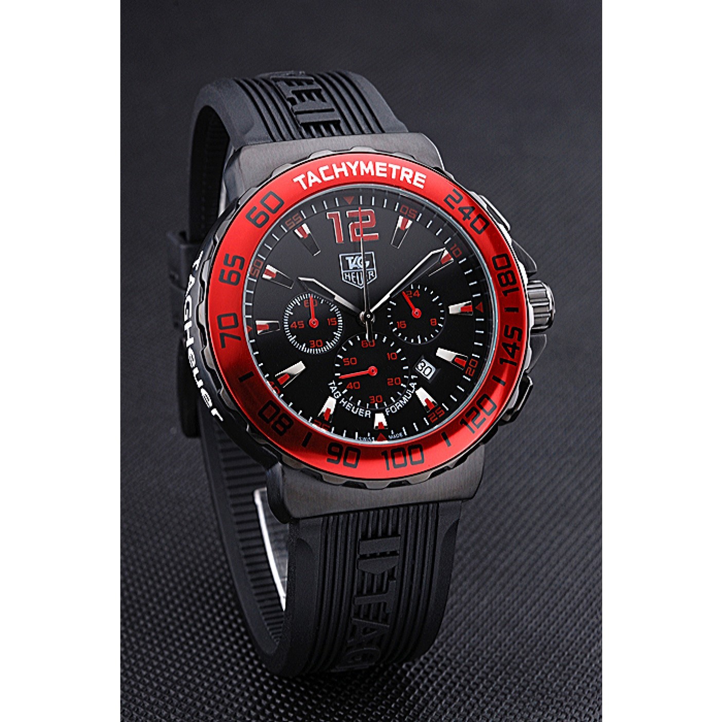 MiroTime Tag Heuer Formula 1 Chronograph Black Dial Red Bezel Red Numerals 622407
