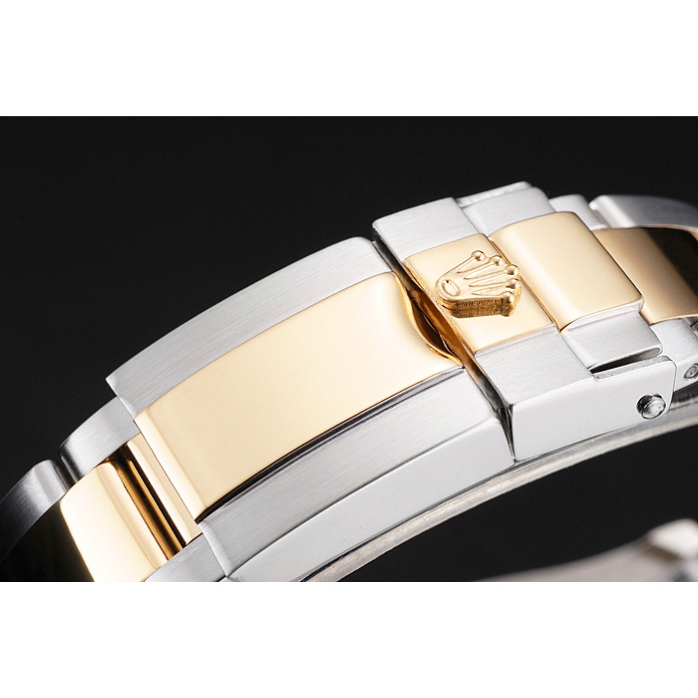 MiroTime Swiss Rolex Yacht-Master White Dial Gold Bezel Stainless Steel Case Two Tone Bracelet