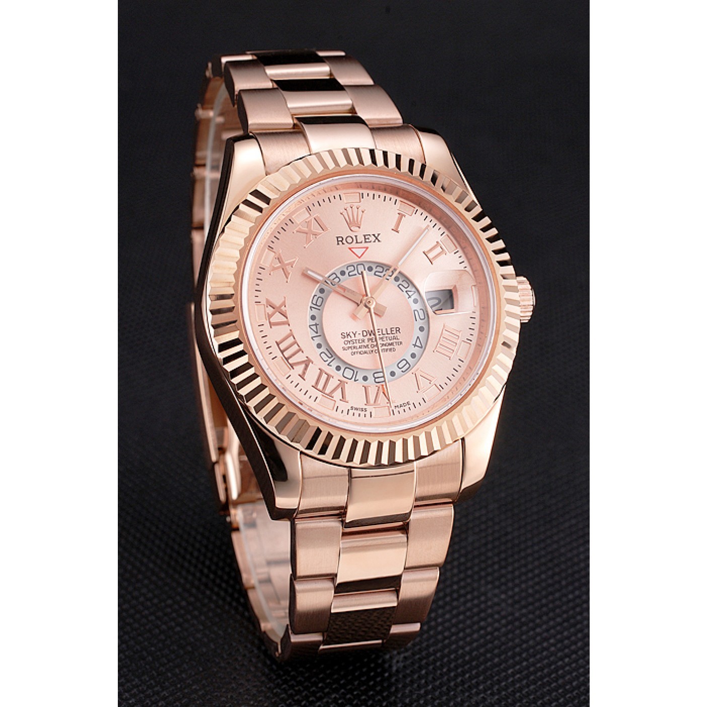 MiroTime Rolex Sky Dweller Rose Gold Dial Rose Gold Case And Bracelet