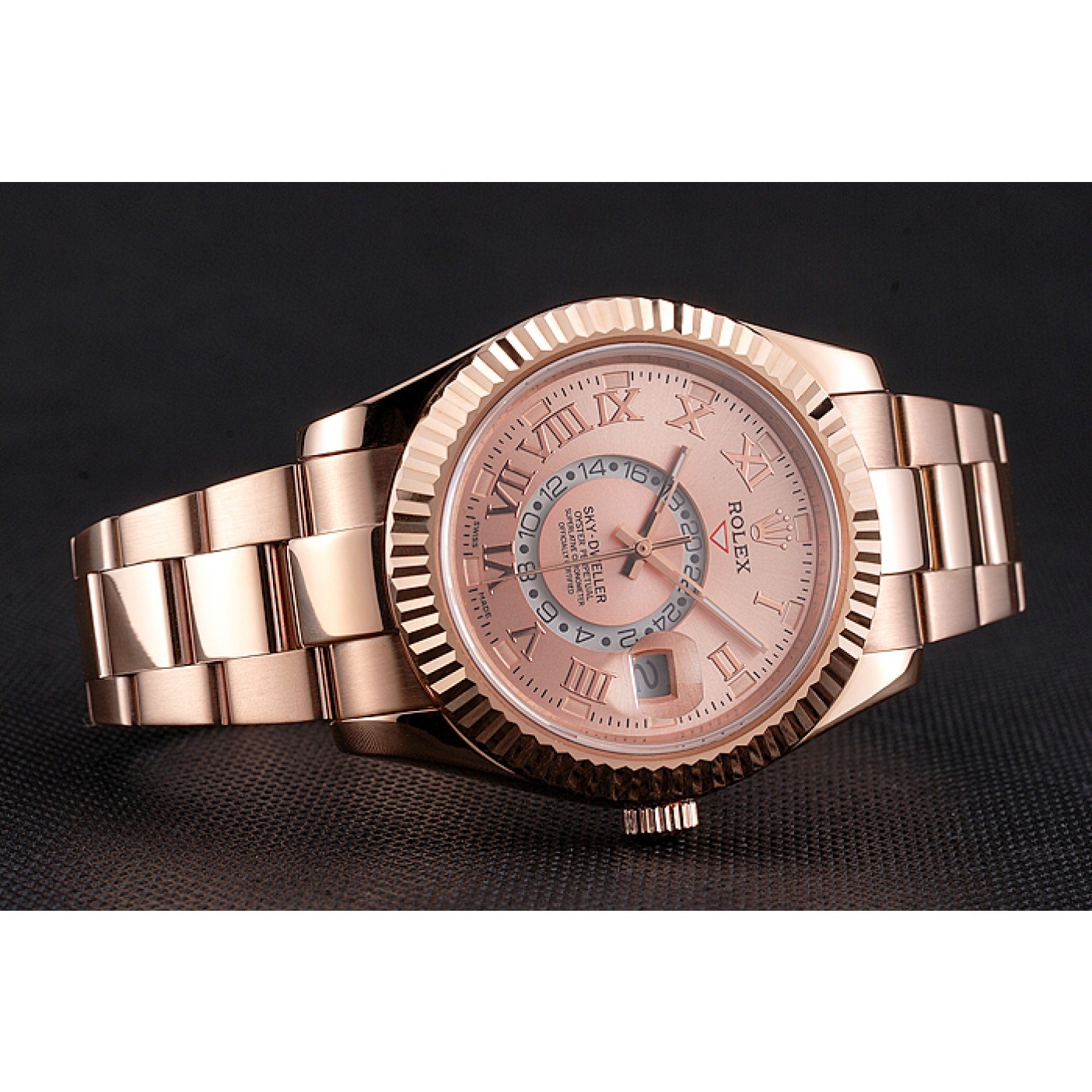 MiroTime Rolex Sky Dweller Rose Gold Dial Rose Gold Case And Bracelet