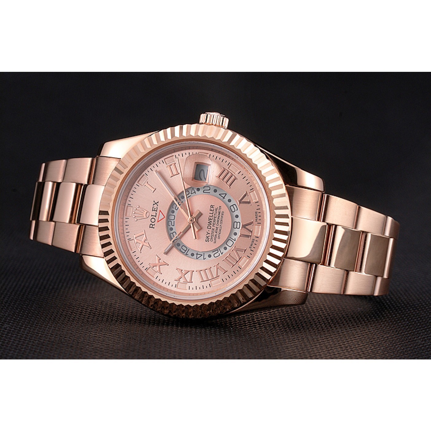 MiroTime Rolex Sky Dweller Rose Gold Dial Rose Gold Case And Bracelet