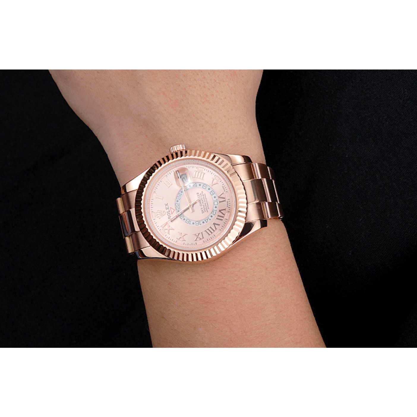 MiroTime Rolex Sky Dweller Rose Gold Dial Rose Gold Case And Bracelet
