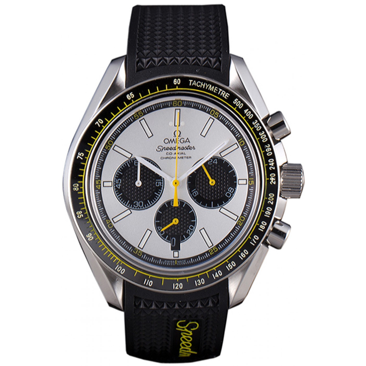 MiroTime Omega Speedmaster Black Rubber Bracelet White Dial 801422