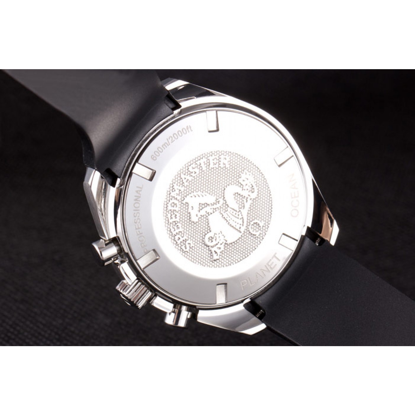 MiroTime Omega Speedmaster Black Rubber Bracelet White Dial 801422