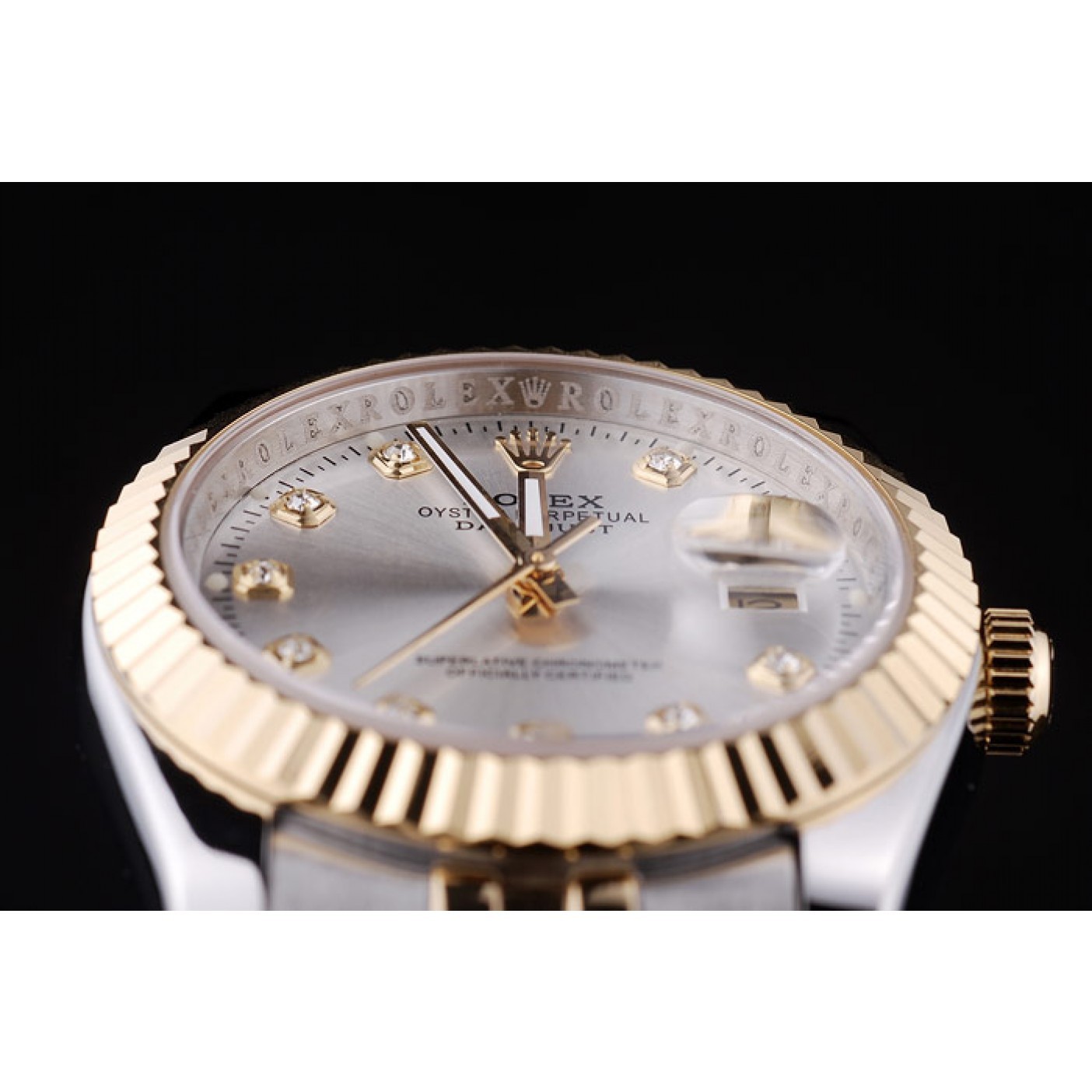 MiroTime Rolex Datejust Silver Dial Diamonds Ribbed Bezel 7454